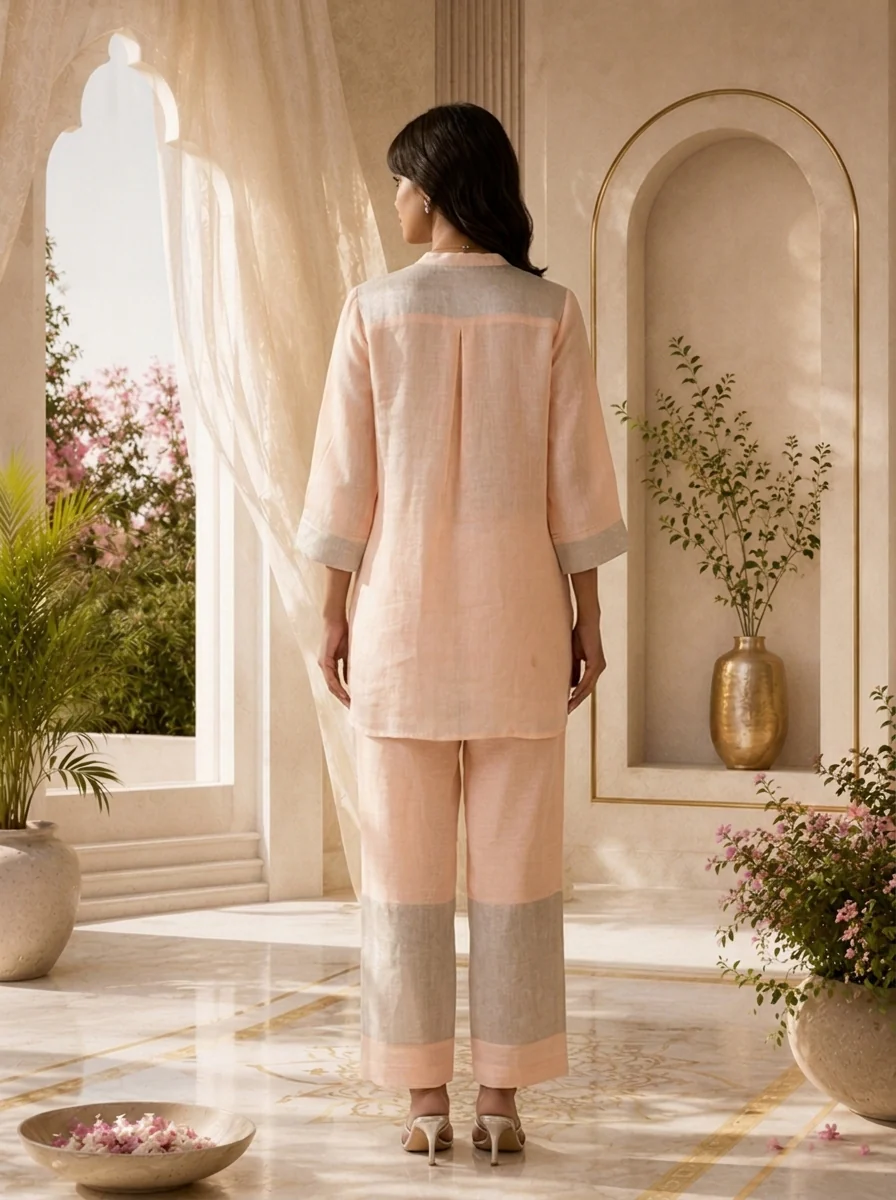 Baby Pink Linen Two Piece Set - Image 2