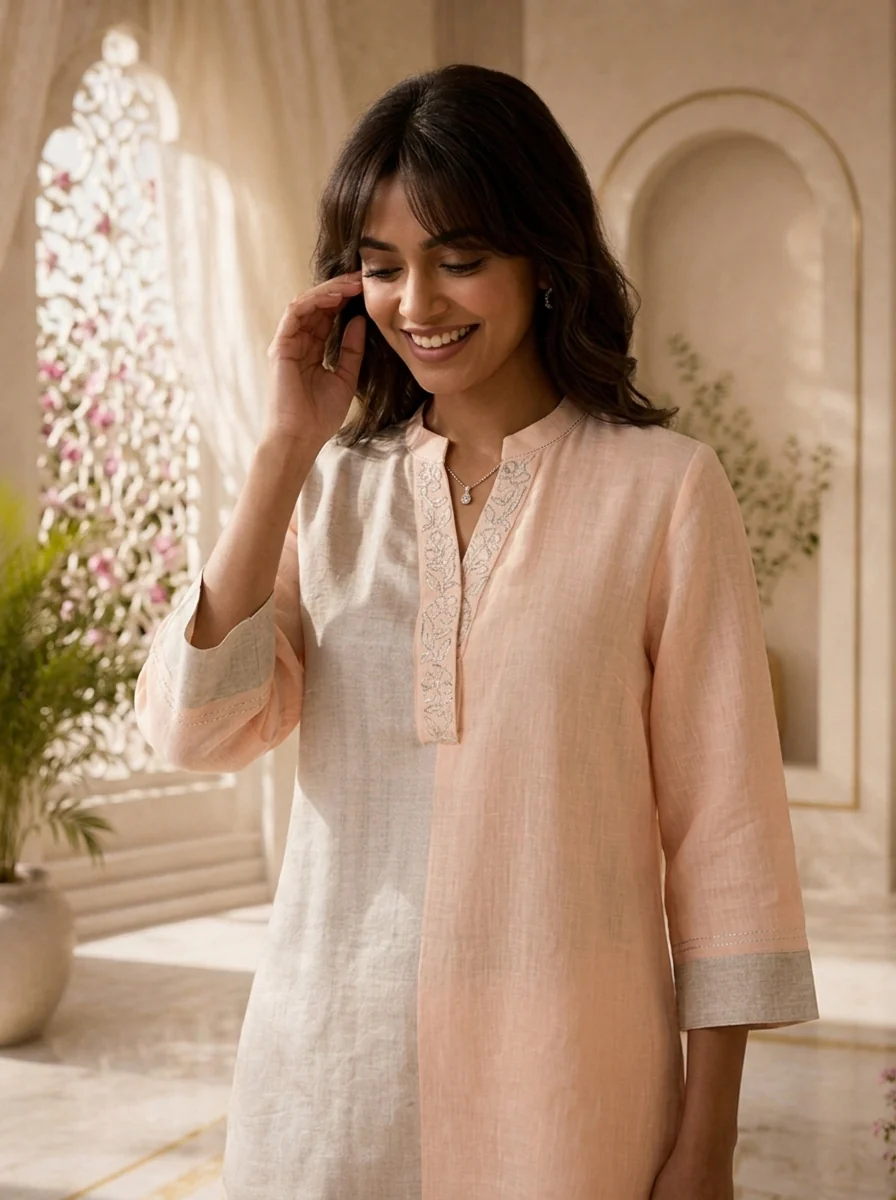 Baby Pink Linen Two Piece Set - Image 4