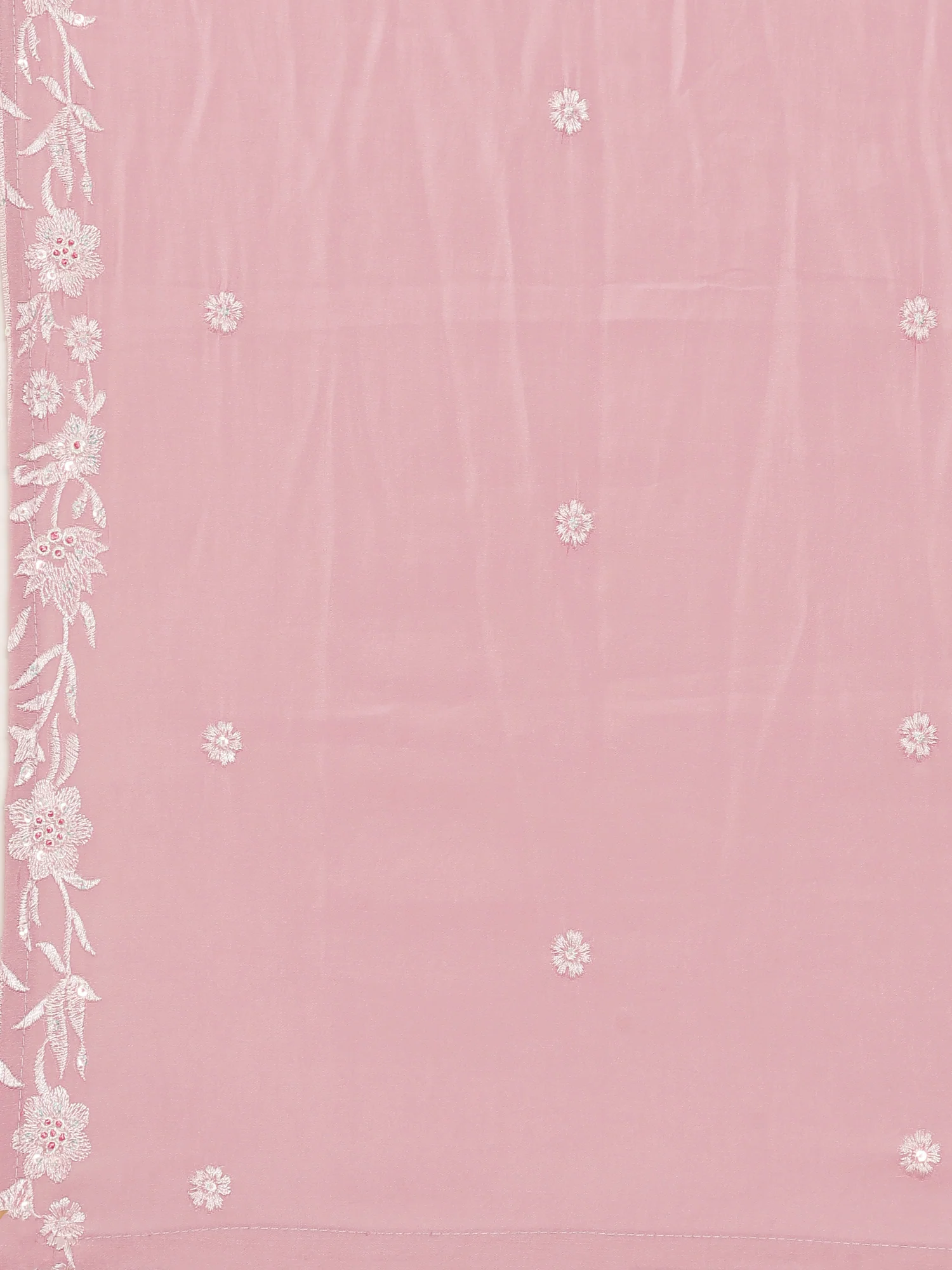 Baby Pink Modal Silk Embroidery Three Piece Suit Set - Image 7