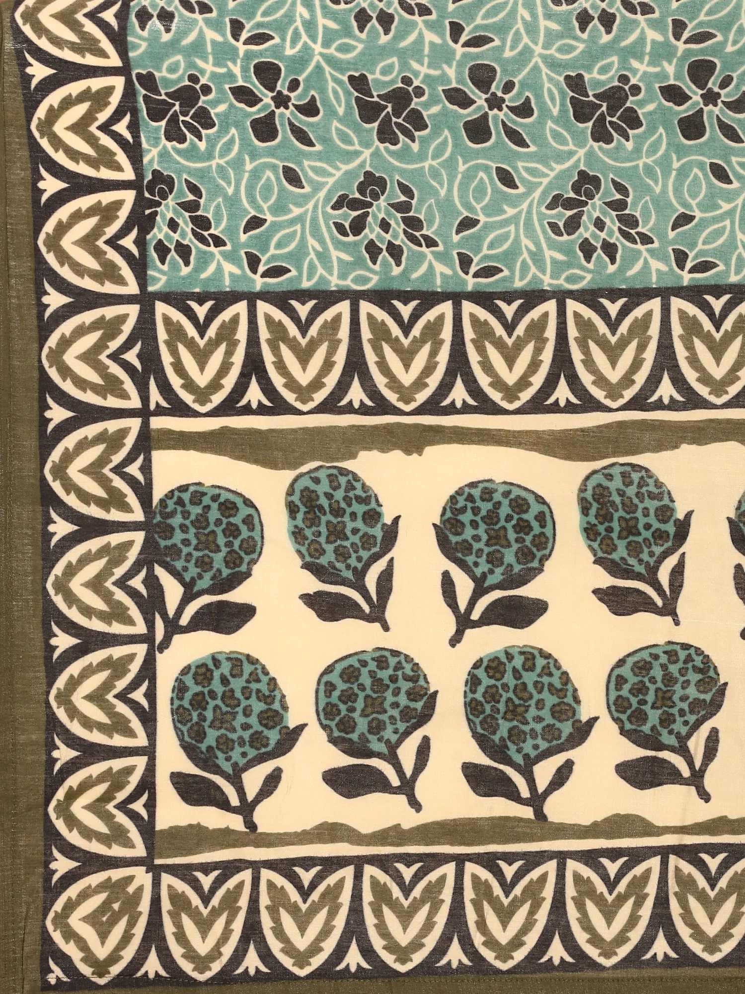 Beige block printed suit set with duppata - Image 7