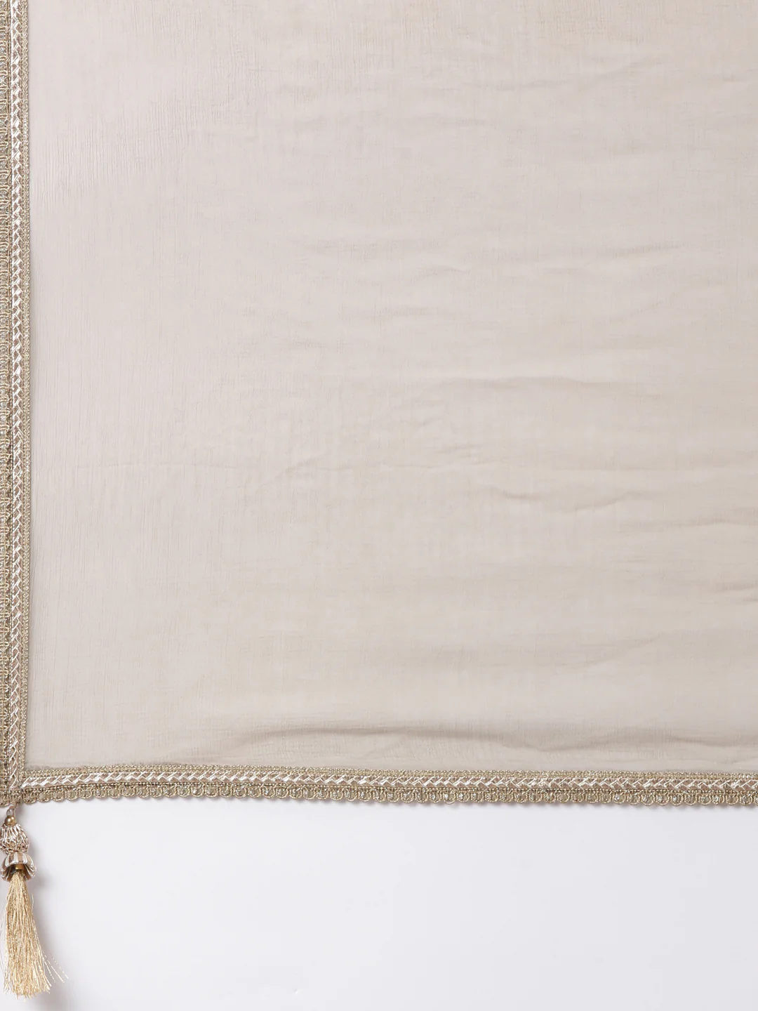 Beige Chanderi Hand Work Three Piece Set - Image 7