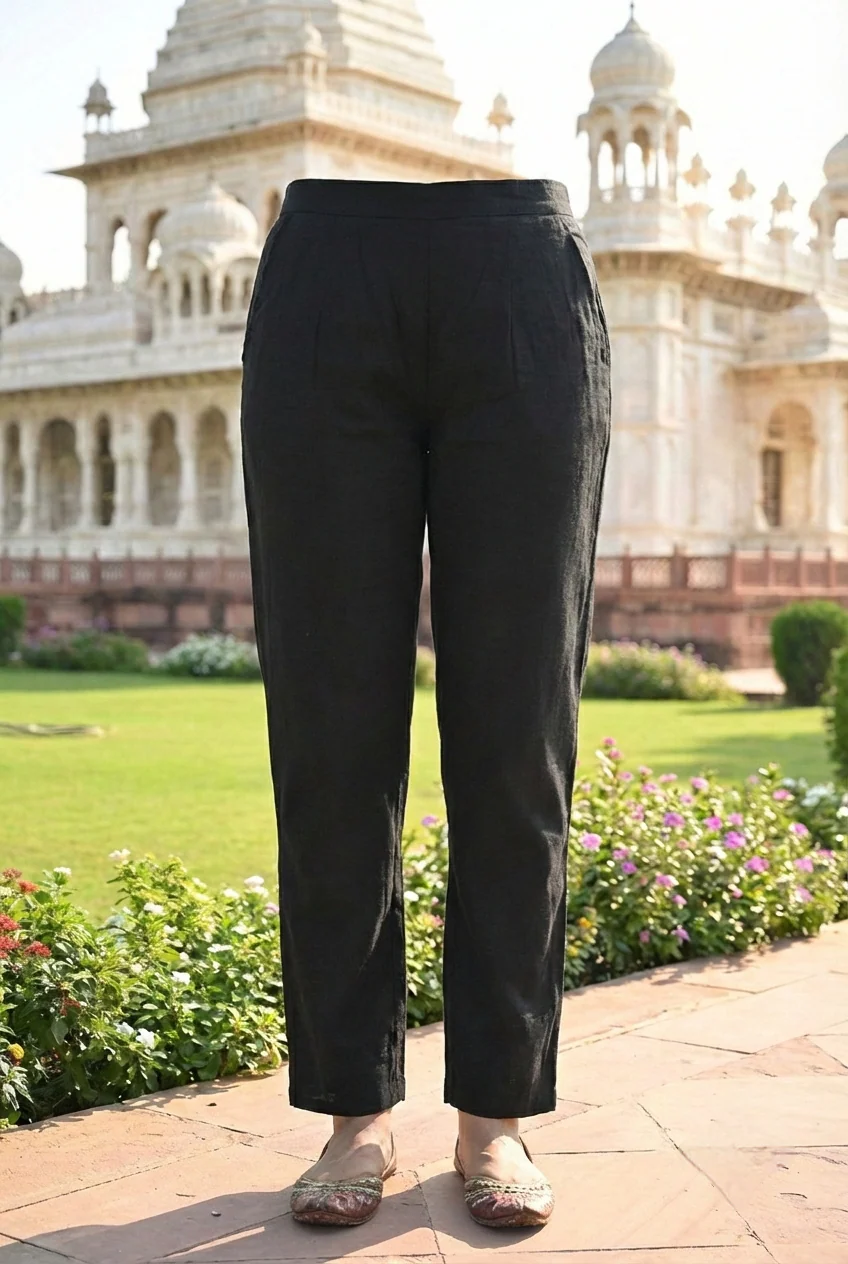 Black Cotton Embroidery Two Piece Set - Image 6