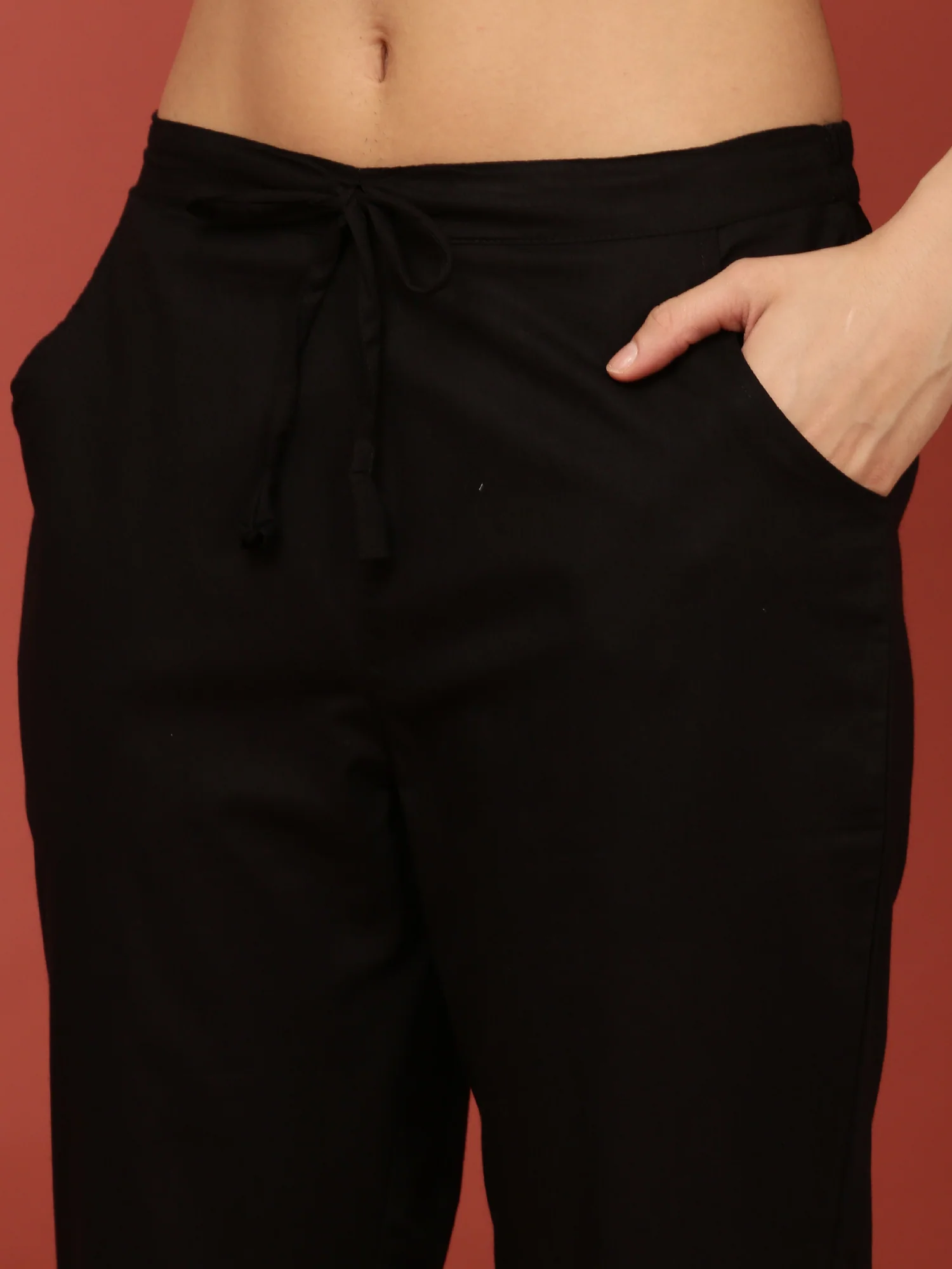 Black Cotton Printed Three Piece Set - Image 6