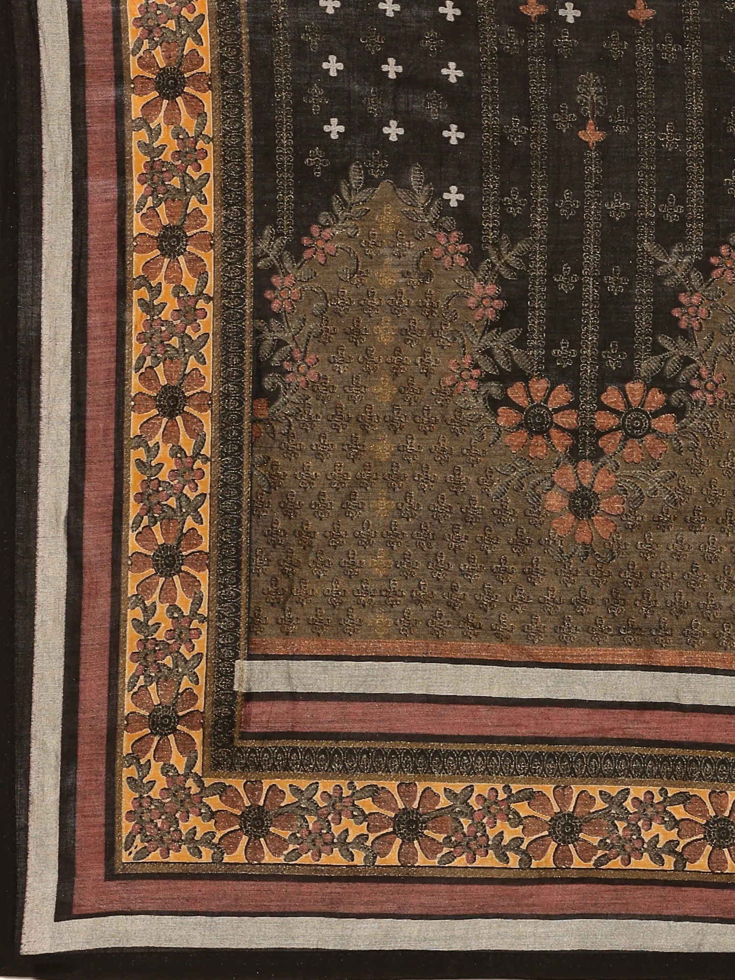 Black Foil printed kurta set with silk duppata - Image 8