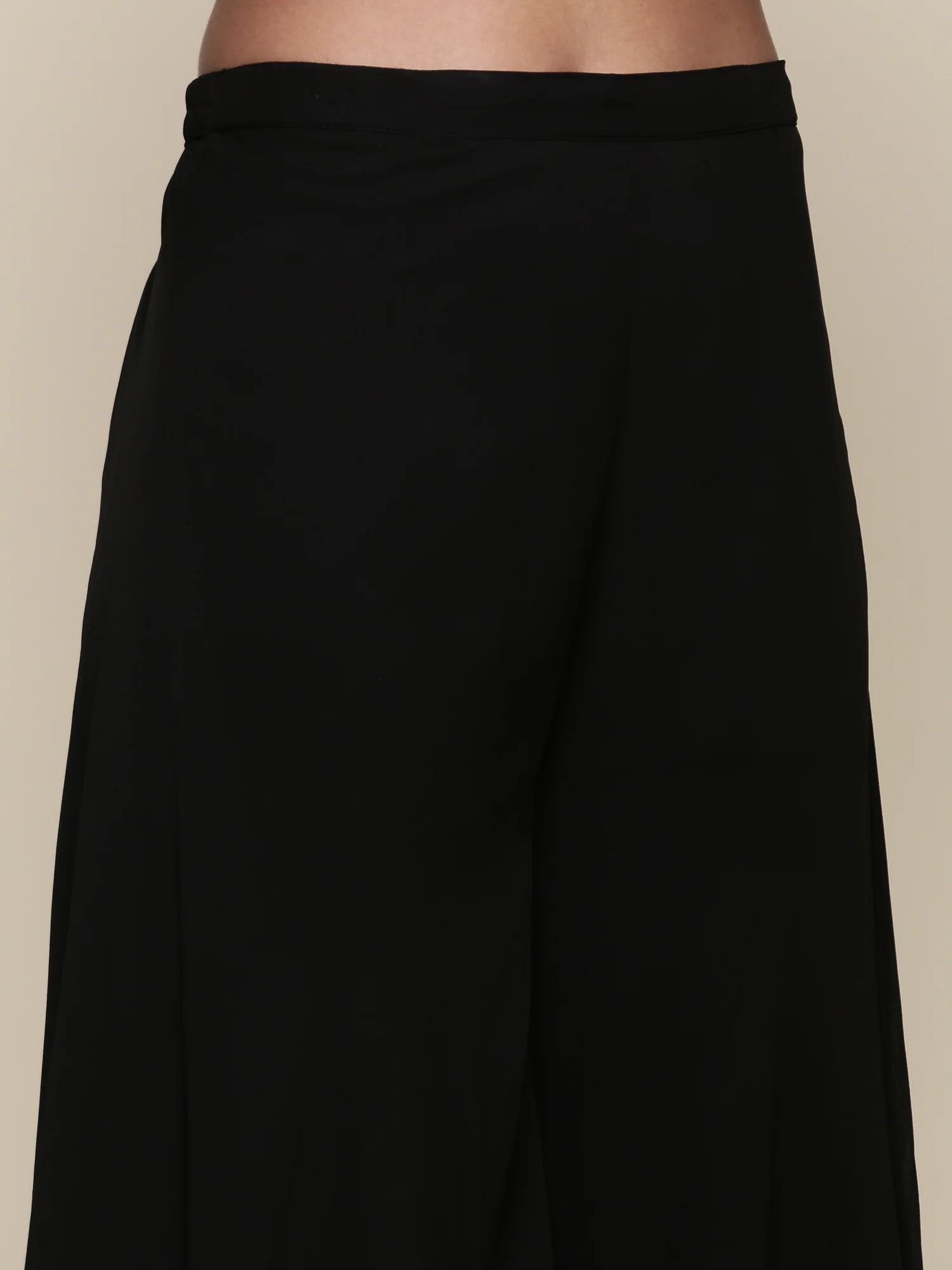 Black georgette embroidered crop top jacket and palazzo set - Image 6