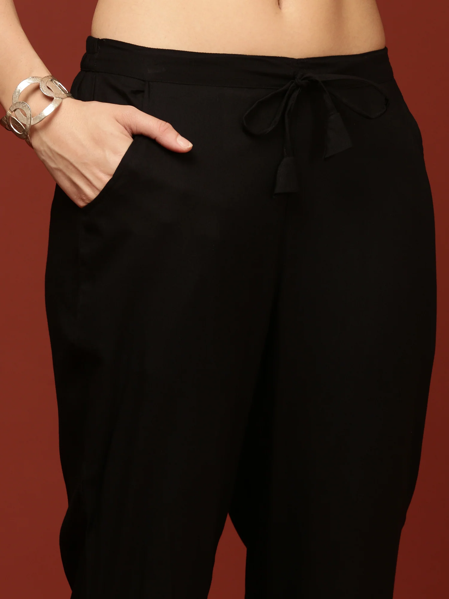 Black Rayon Three Piece Suit Set - Image 6