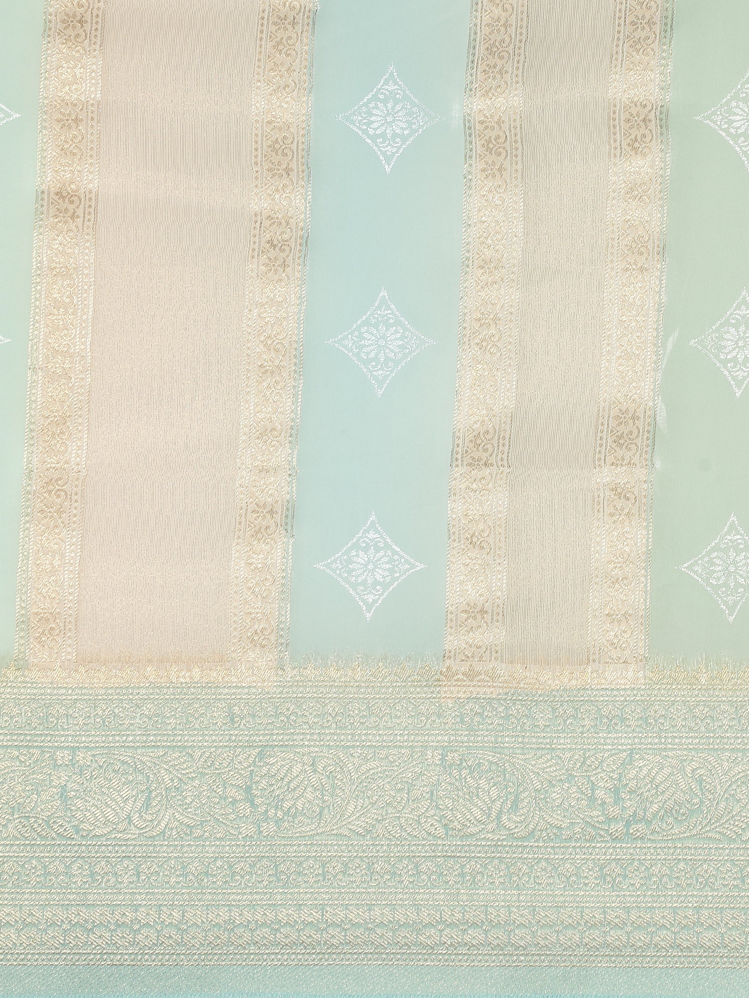 Blue Banaras Weaved Saree - Image 7