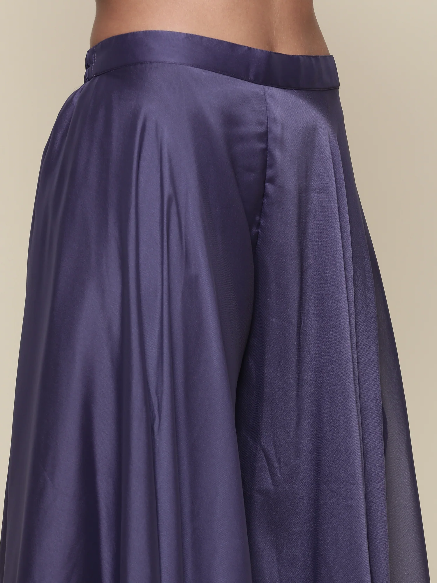 Blue tissue crop top and palazzo Three piece set - Image 7