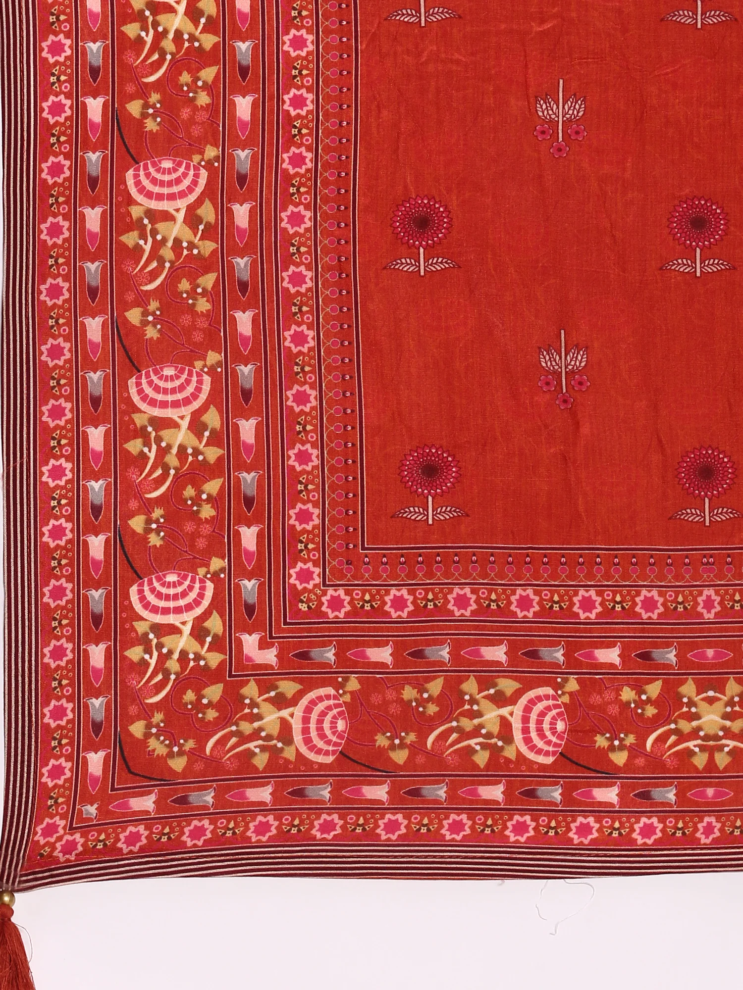 Blunt Orange Dola Silk Digital Print Three Piece Set - Image 7
