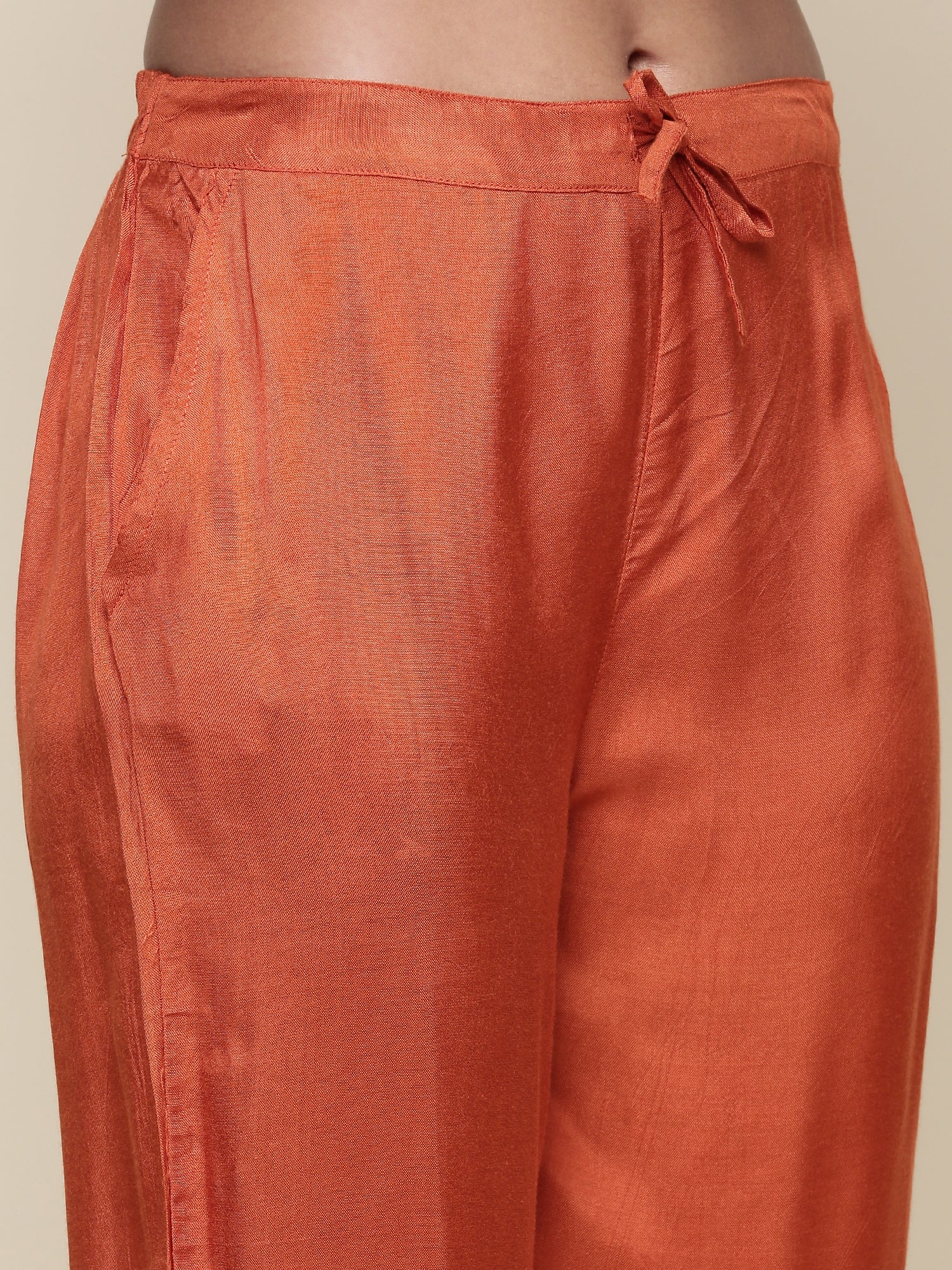 Burnt orange Dola silk three piece suit set - Image 6