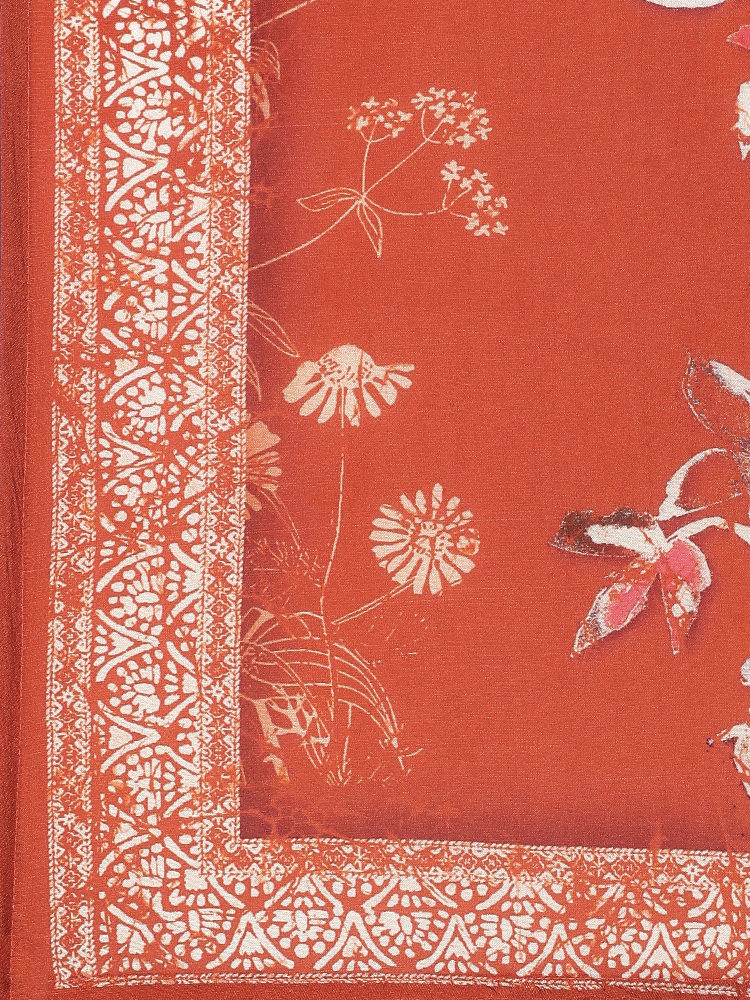 Burnt orange Dola silk three piece suit set - Image 7