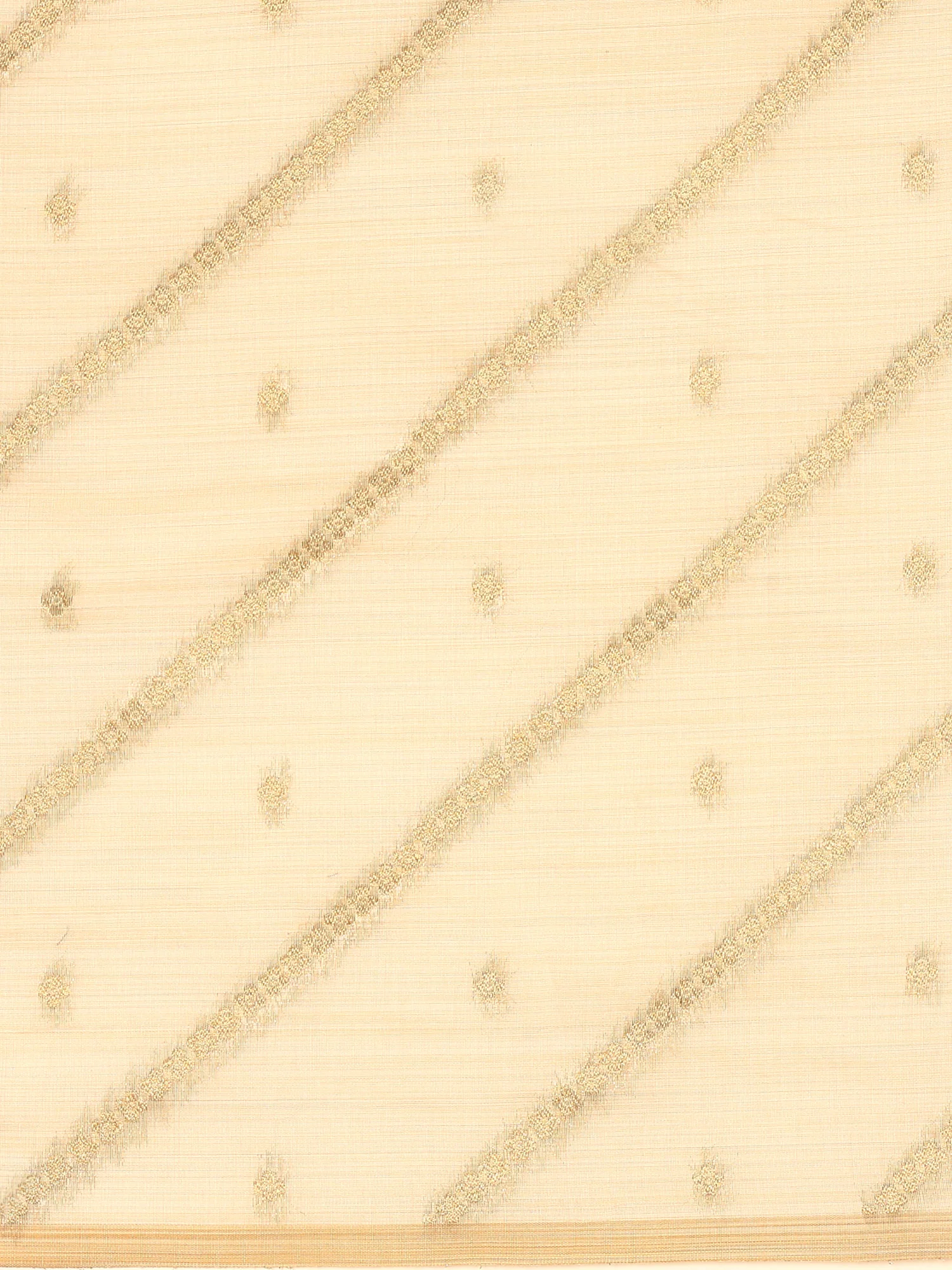 Cream Chanderi Silk Saree With Sequins And French Knot Embroidery - Image 5