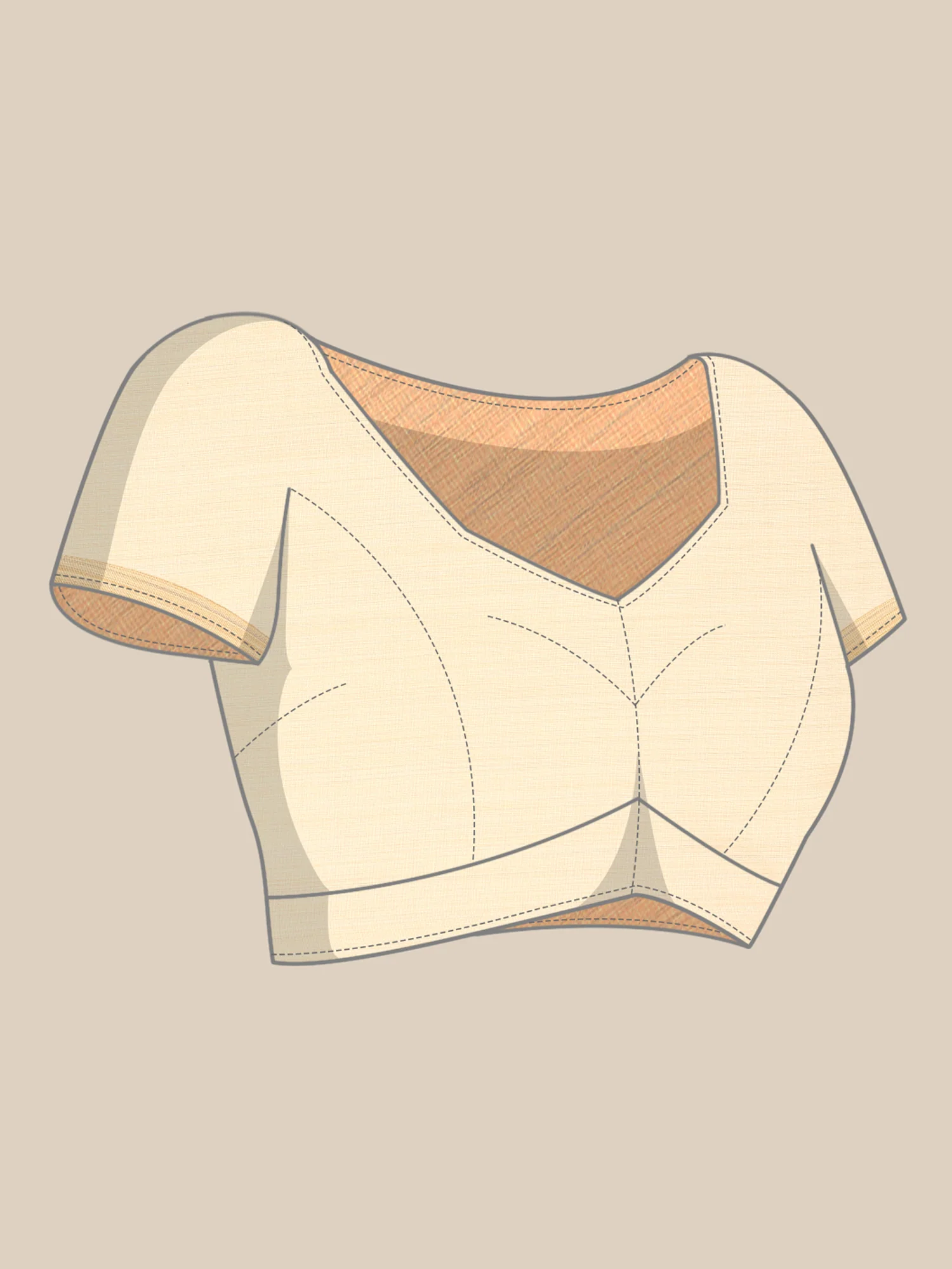 Cream Chanderi Silk Saree With Sequins And French Knot Embroidery - Image 7