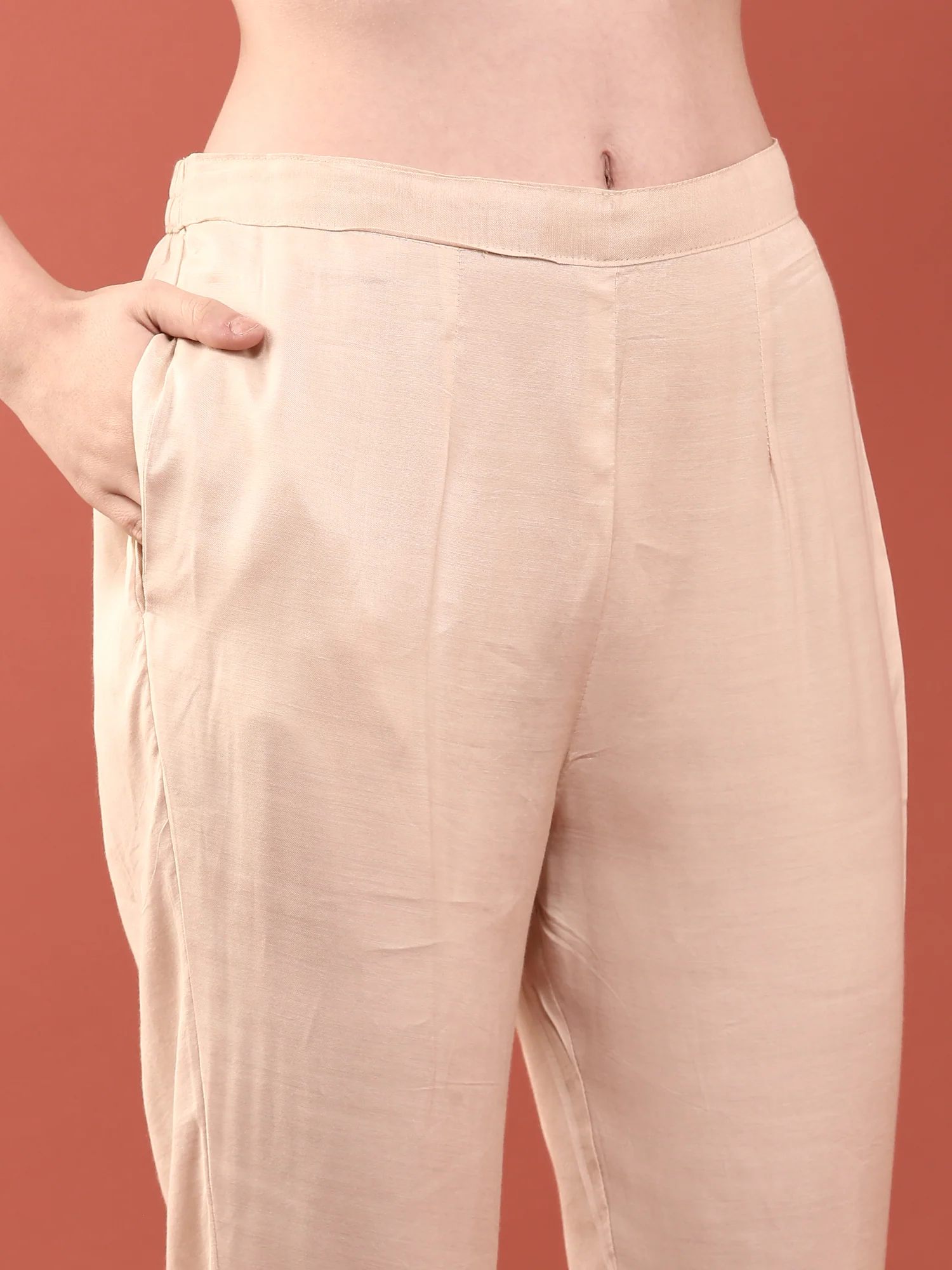 Cream Crepe Digital Print Three Piece Set - Image 6