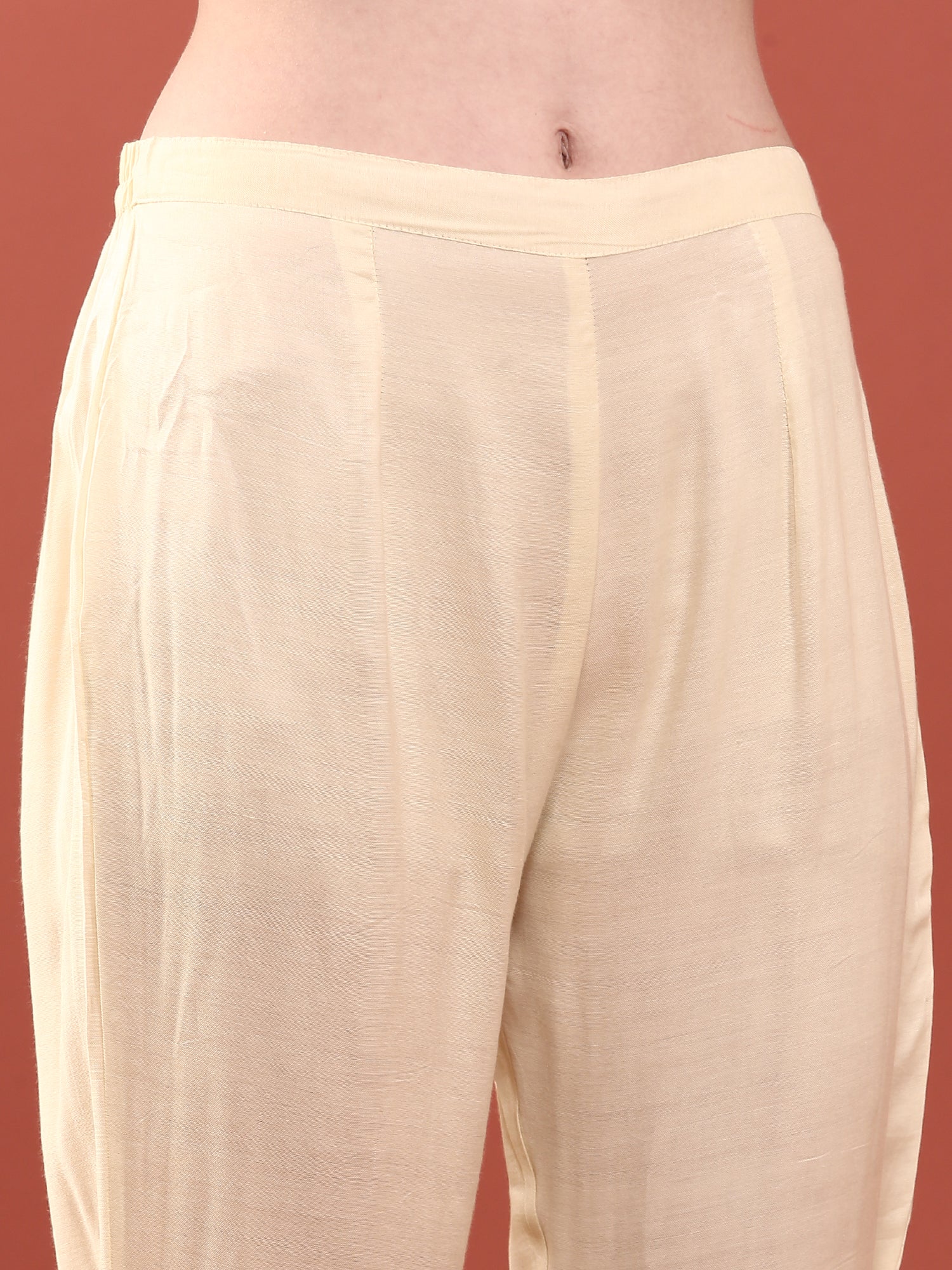 Cream Muslin Digital Print Three Piece Set - Image 6