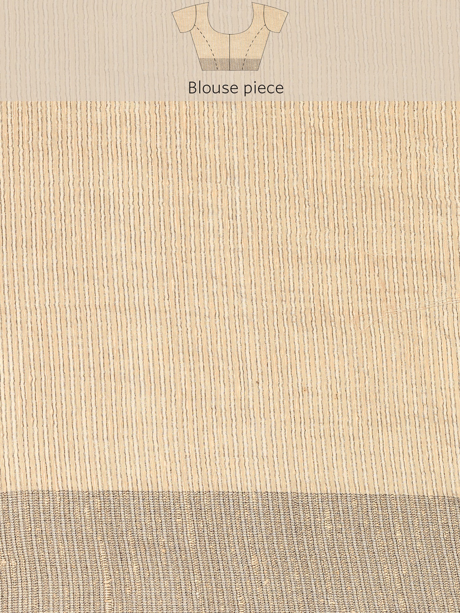 Cream Natural Dupion Saree With Floral Print - Image 9
