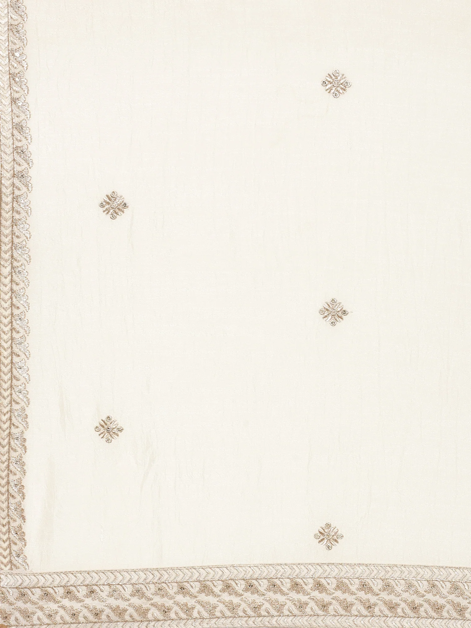 Cream Vichitra Silk Three Piece Set - Image 7