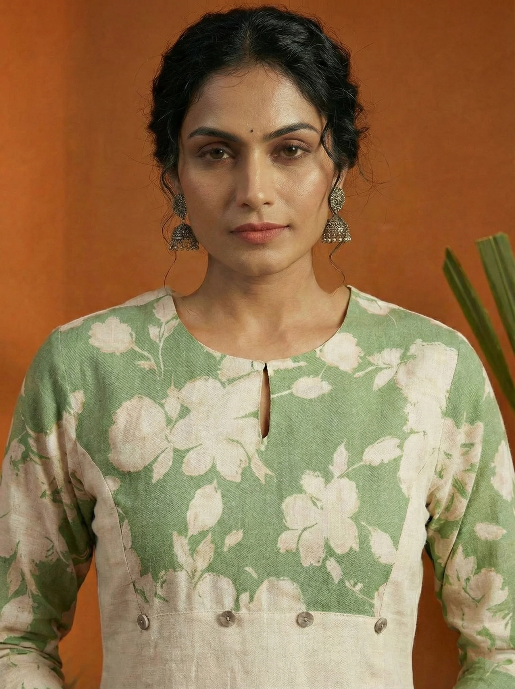 Green Cotton Floral Two Piece Set - Image 3