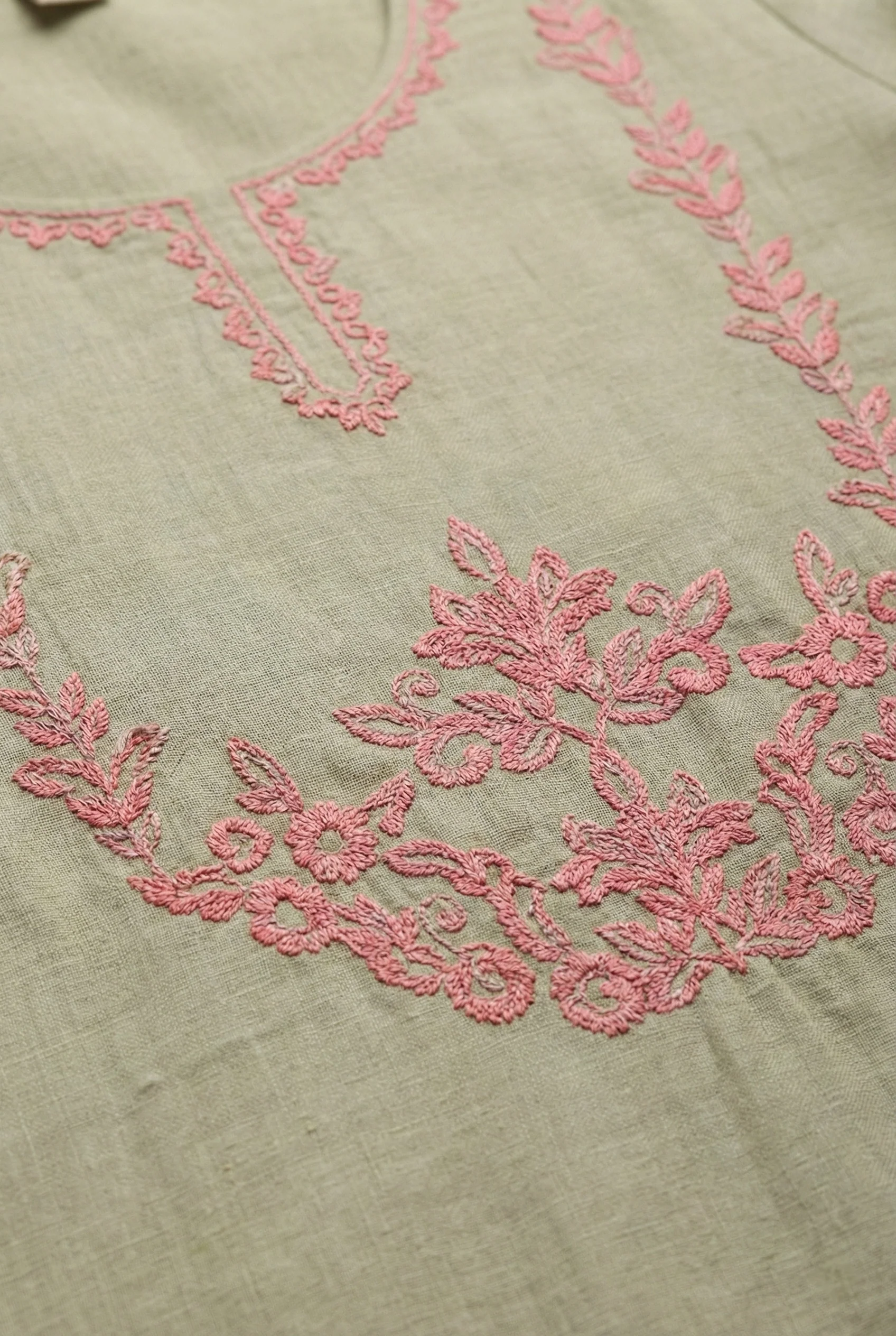 Grey Muslin Hand Embroidered Two Piece Set - Image 4