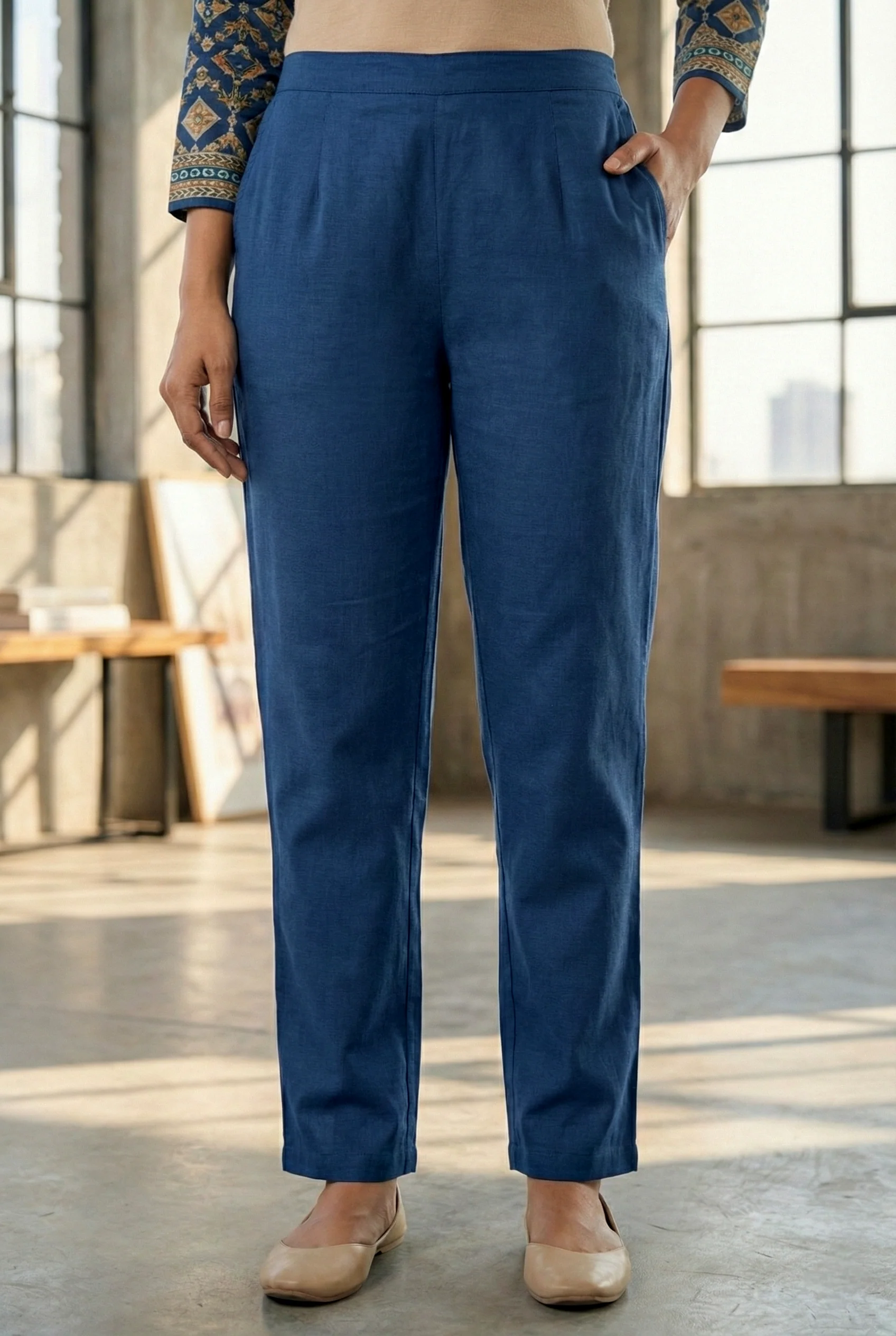 Indigo Silk Digital Printed Three Piece Set - Image 5