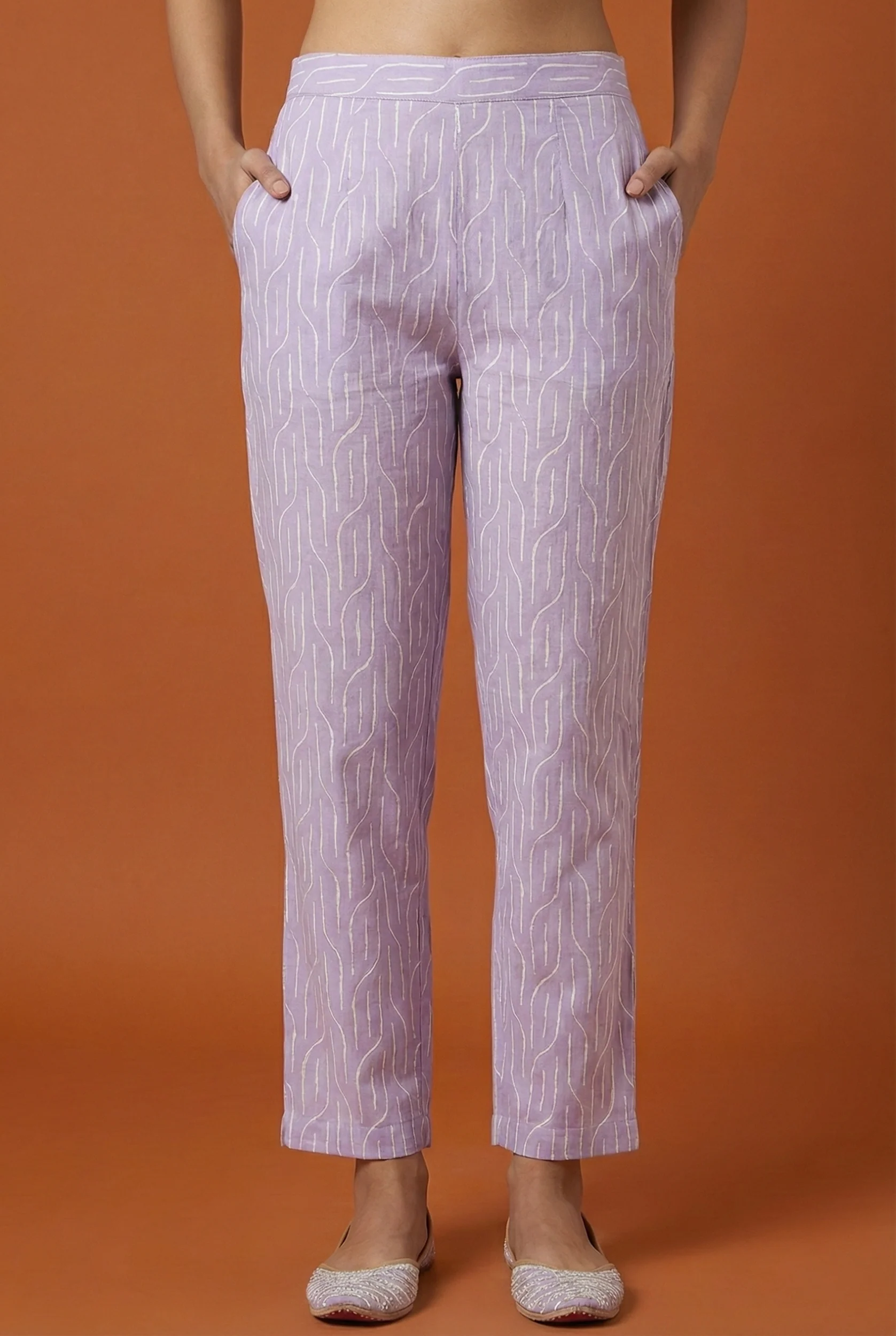 Lavender Cotton Thread Embroidered Three Piece Set - Image 7
