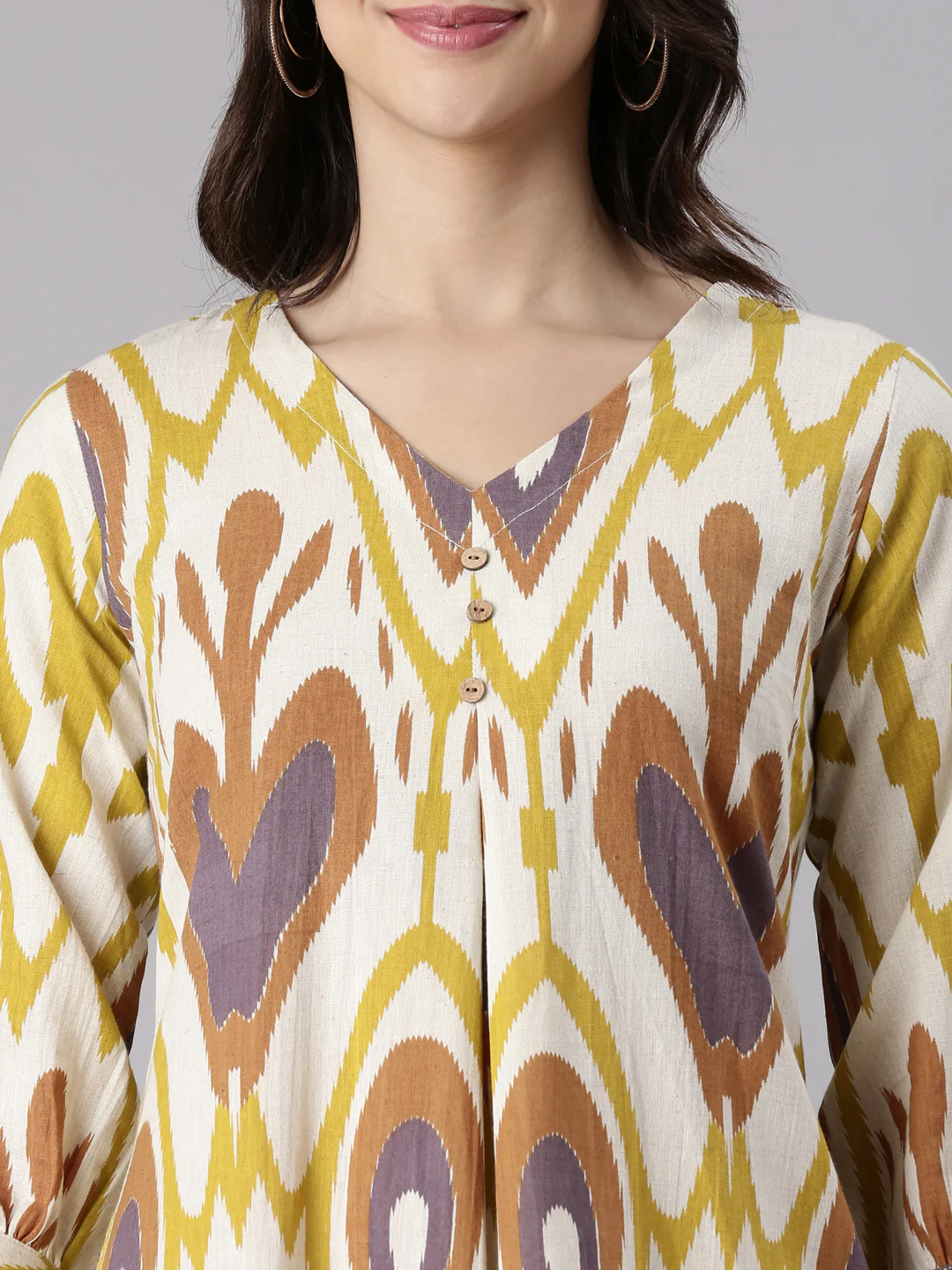 Lemon Cotton Flex Printed Kurta - Image 4