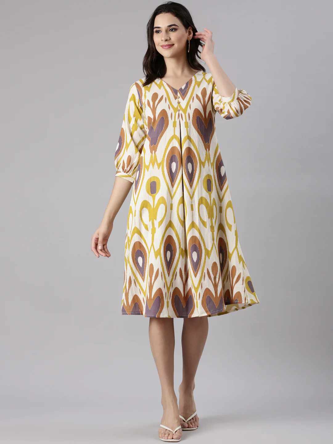 Lemon Cotton Flex Printed Kurta - Image 5