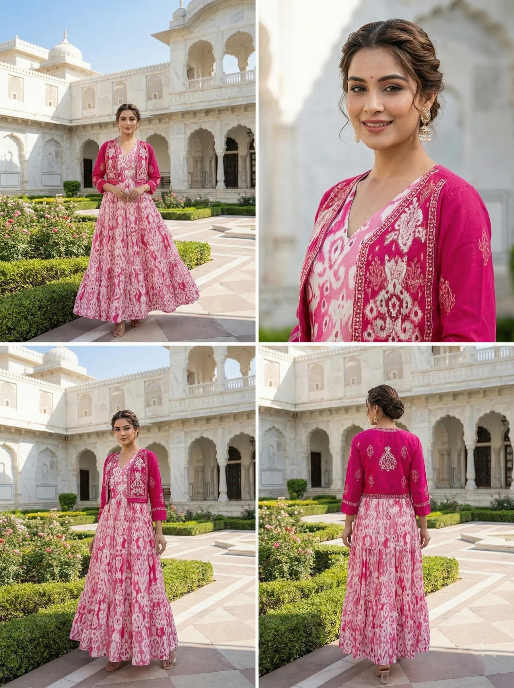 Magenta Cotton Digital Print Long Dress - Image 3