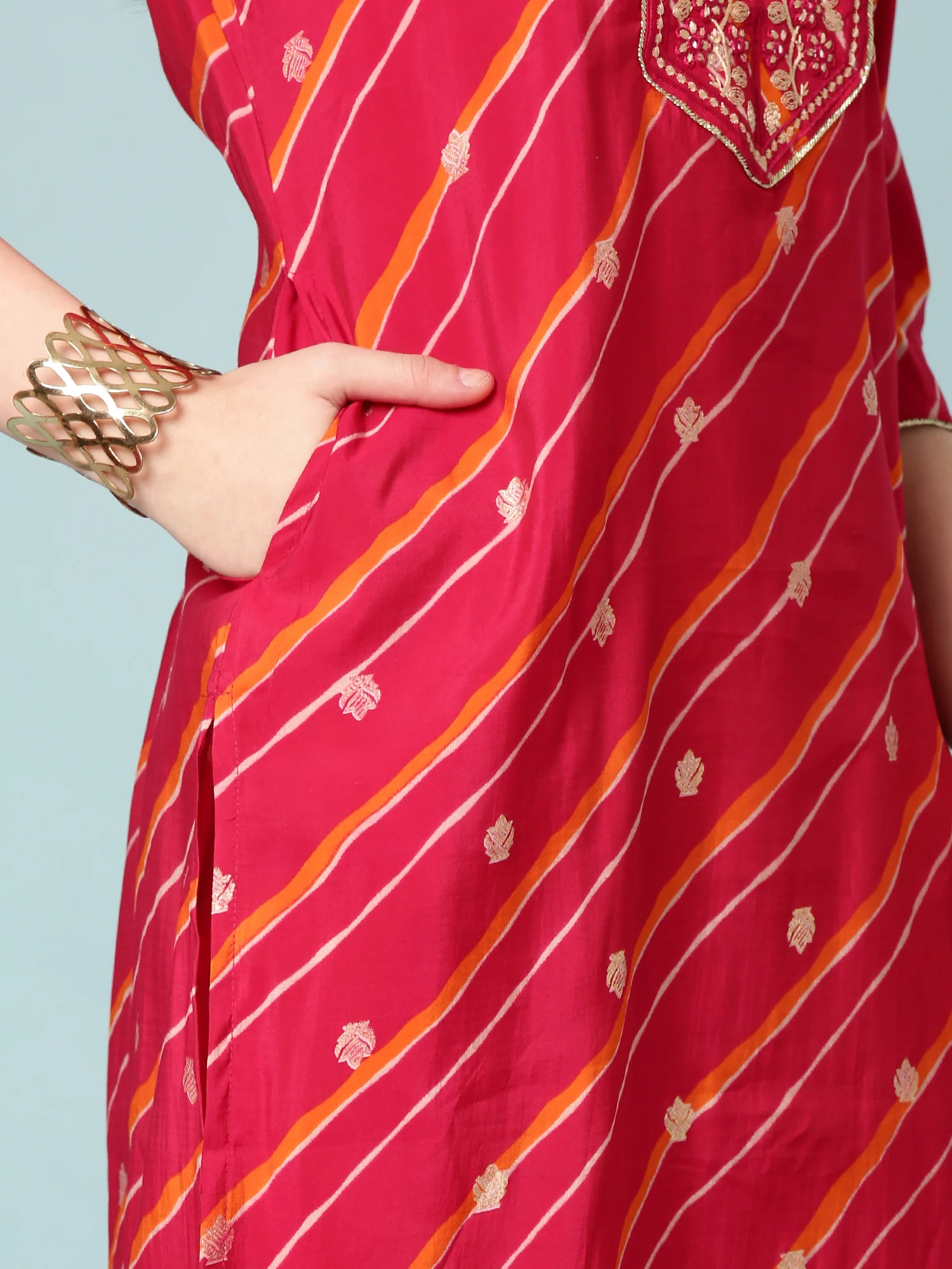 Magenta Dola Silk Three Piece Set - Image 6