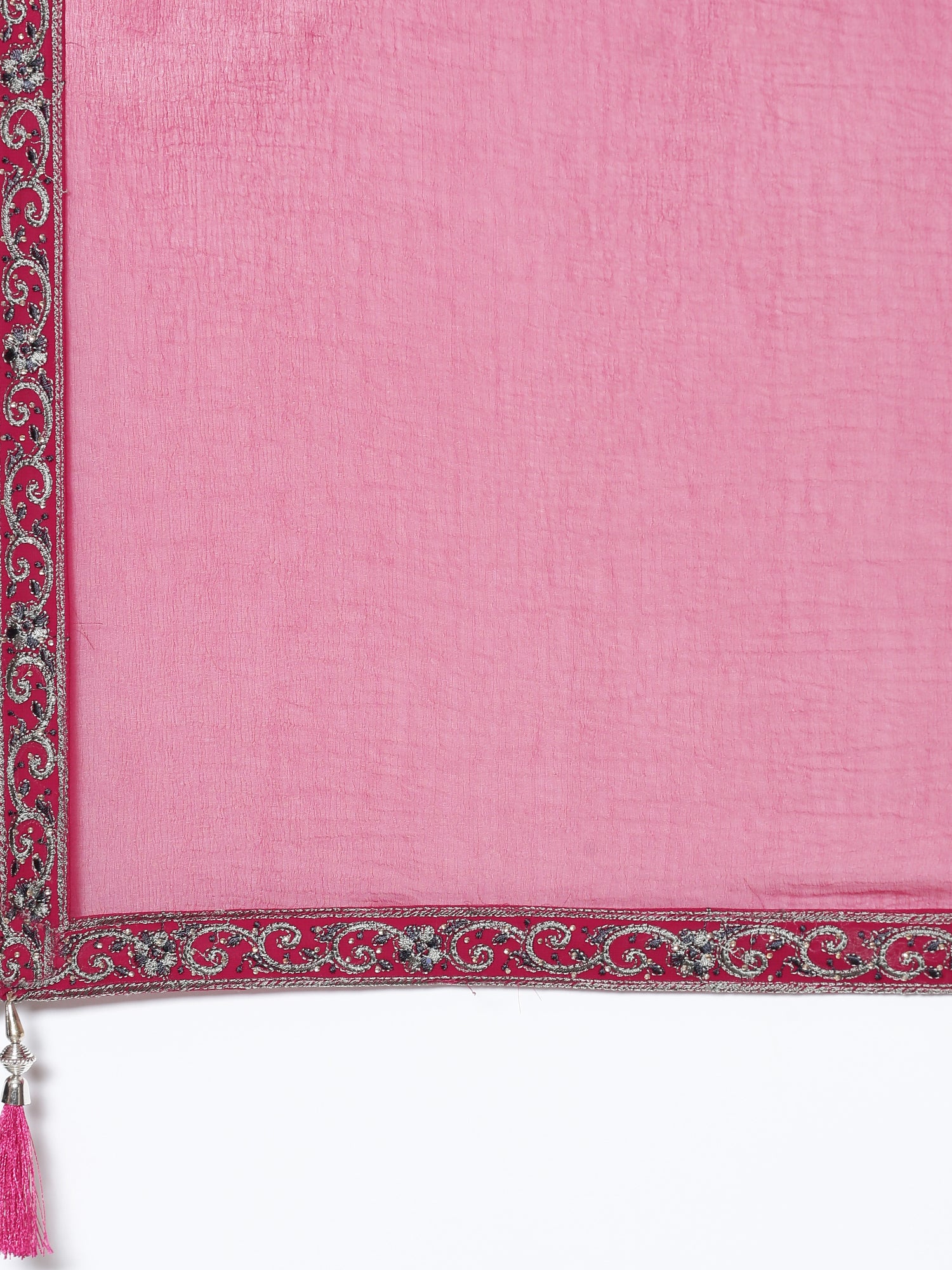 Magenta georgette embroidered peplum and palazoo Three piece set - Image 7
