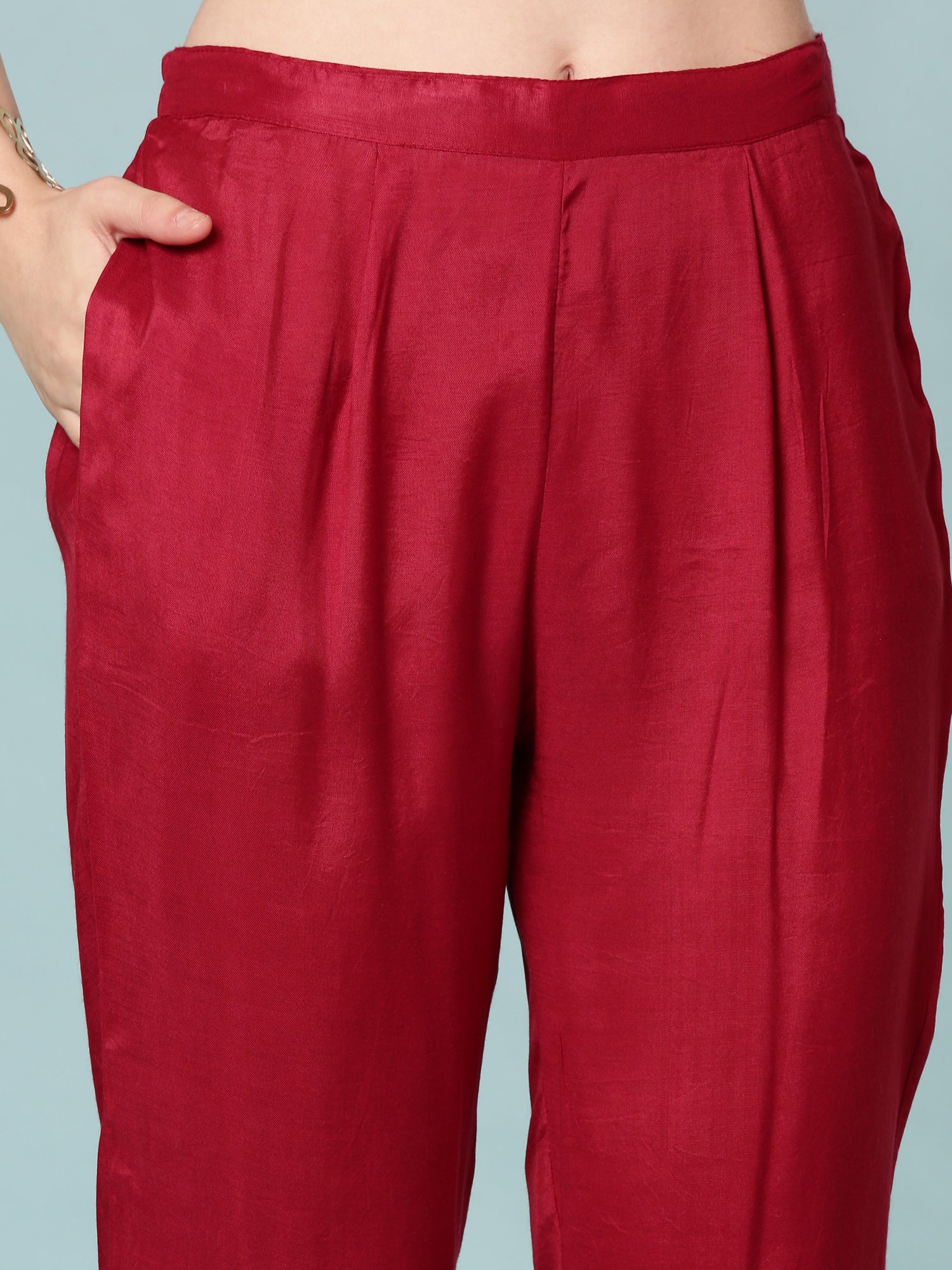 Maroon Chinnon Three Piece Set - Image 6