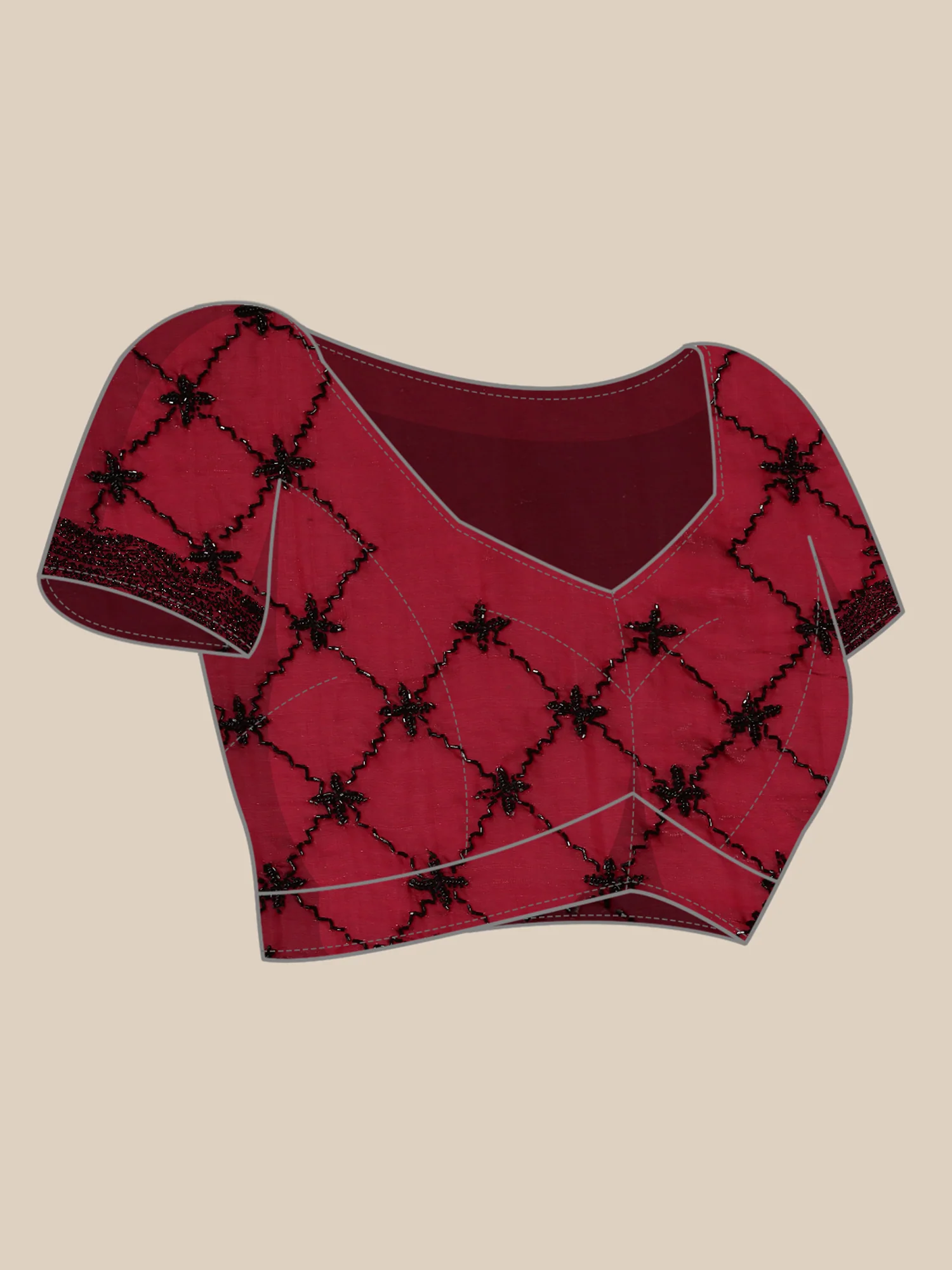 Maroon Shimmer Stone And Thread Embroidery Saree - Image 7