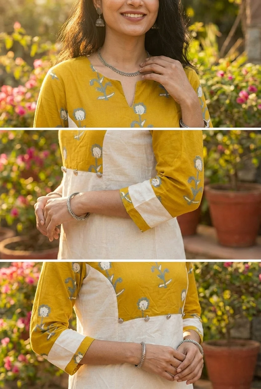 Mehadi Green Cotton Printed Two Piece Set - Image 4