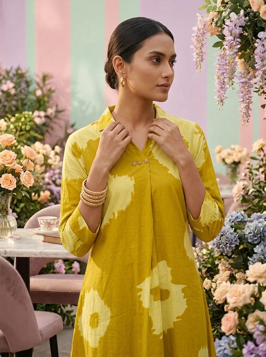Mehadi Green Cotton Printed Two Piece Set - Image 5