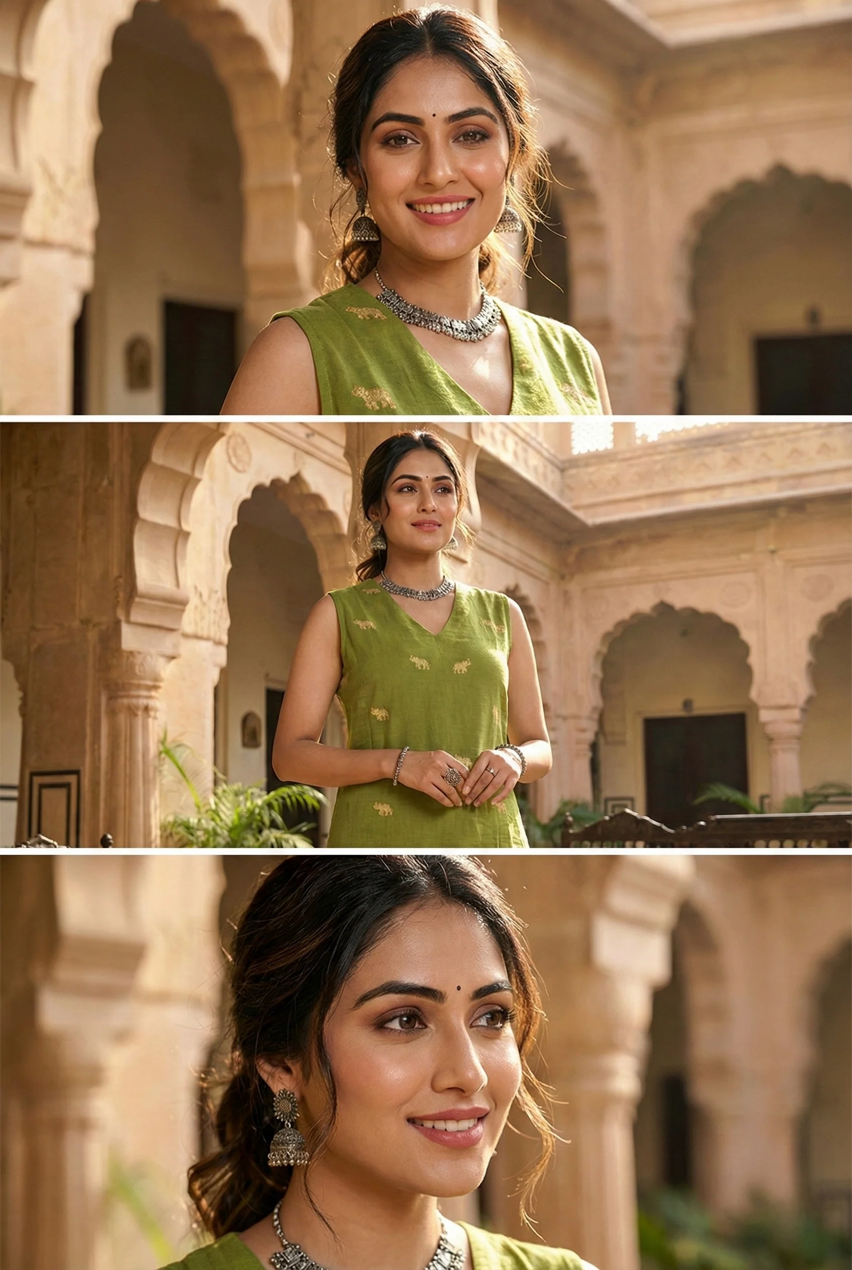 Mehadi Green Cotton Two Piece Set - Image 4