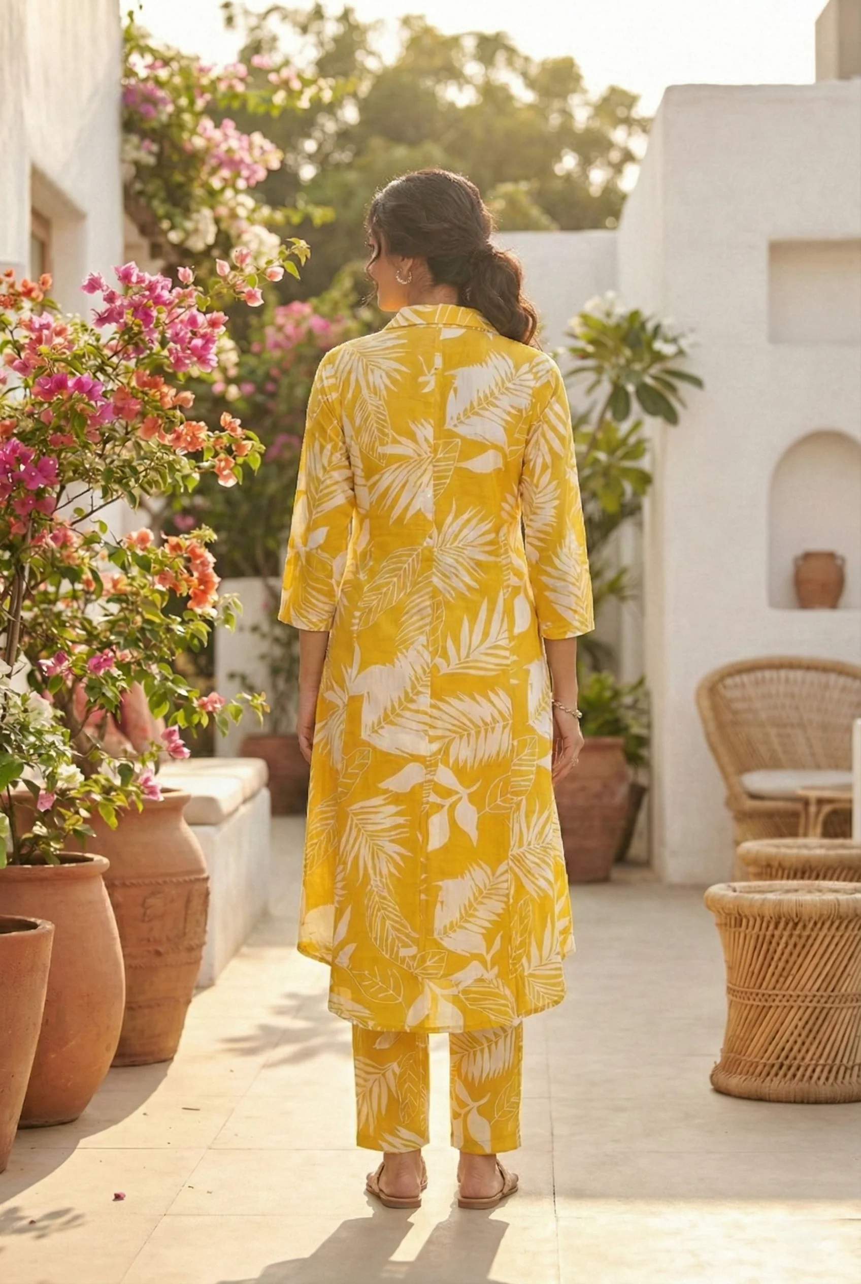 Mustard Cotton Two Piece Set - Image 3
