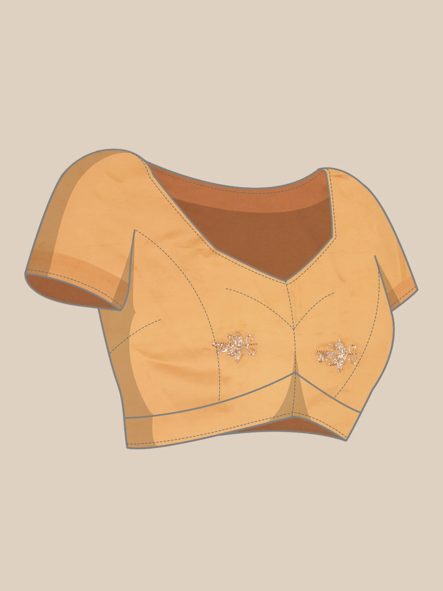 Mustard Crepe Hand Embroidery Saree - Image 6