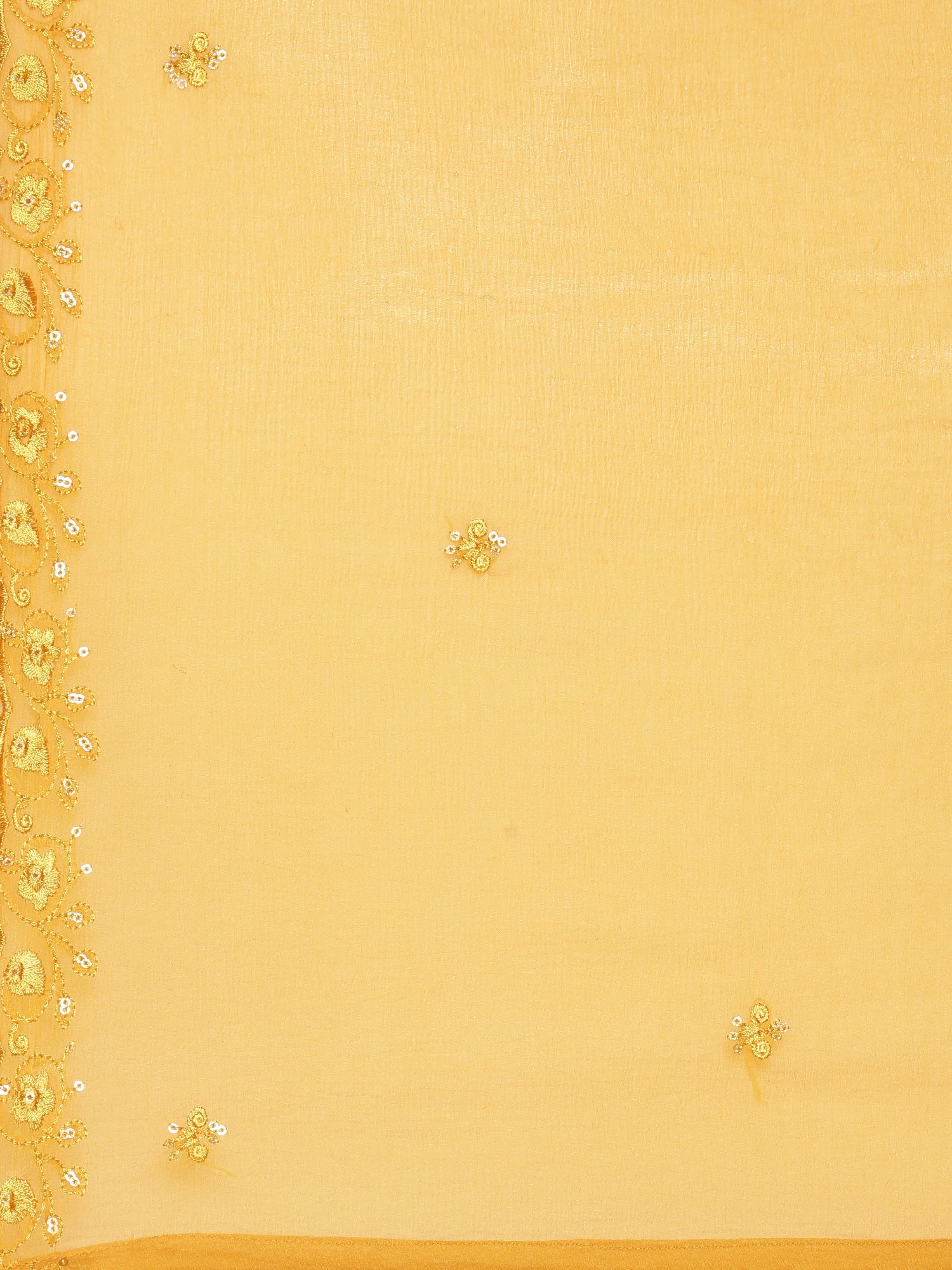 Mustard Crepe Printed Three Piece Set - Image 7