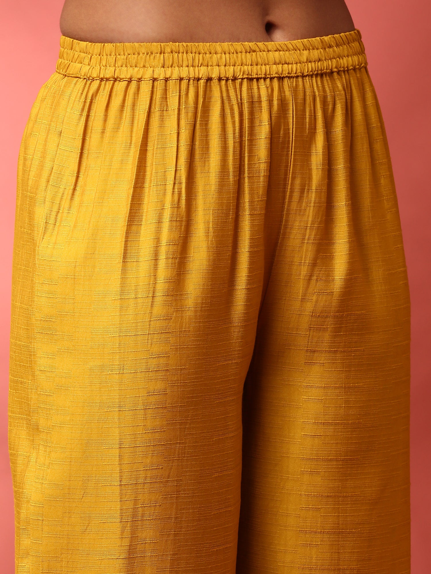 Mustard Silk embroidered three piece suit set - Image 6