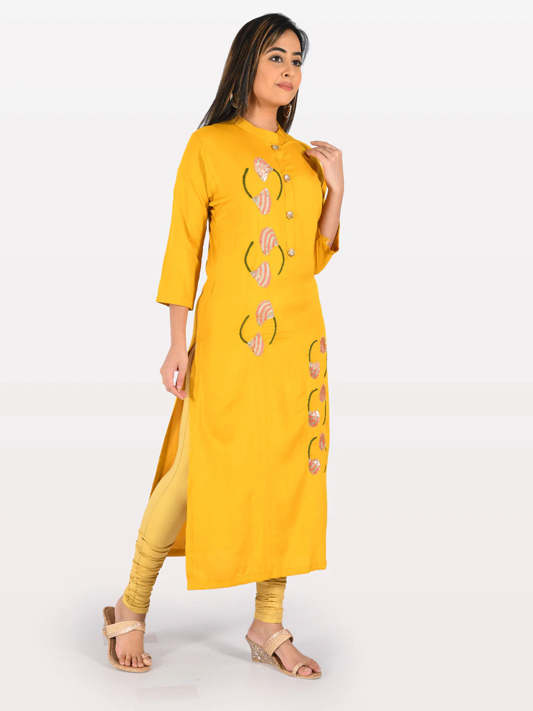 Neerus Amber Embellished Straight Kurta - Image 2