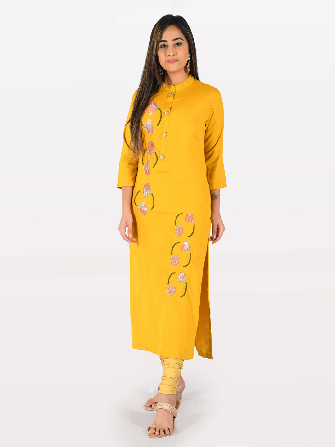 Neerus Amber Embellished Straight Kurta - Image 5