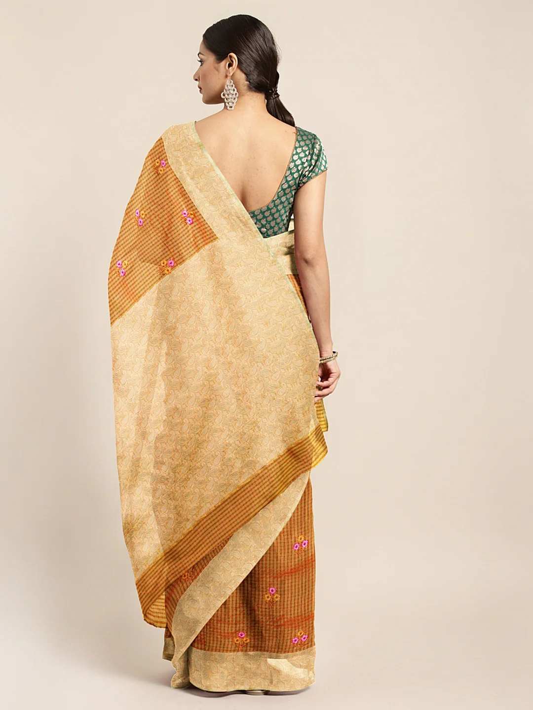 Neerus Amber Embroidered Saree With Blouse - Image 2