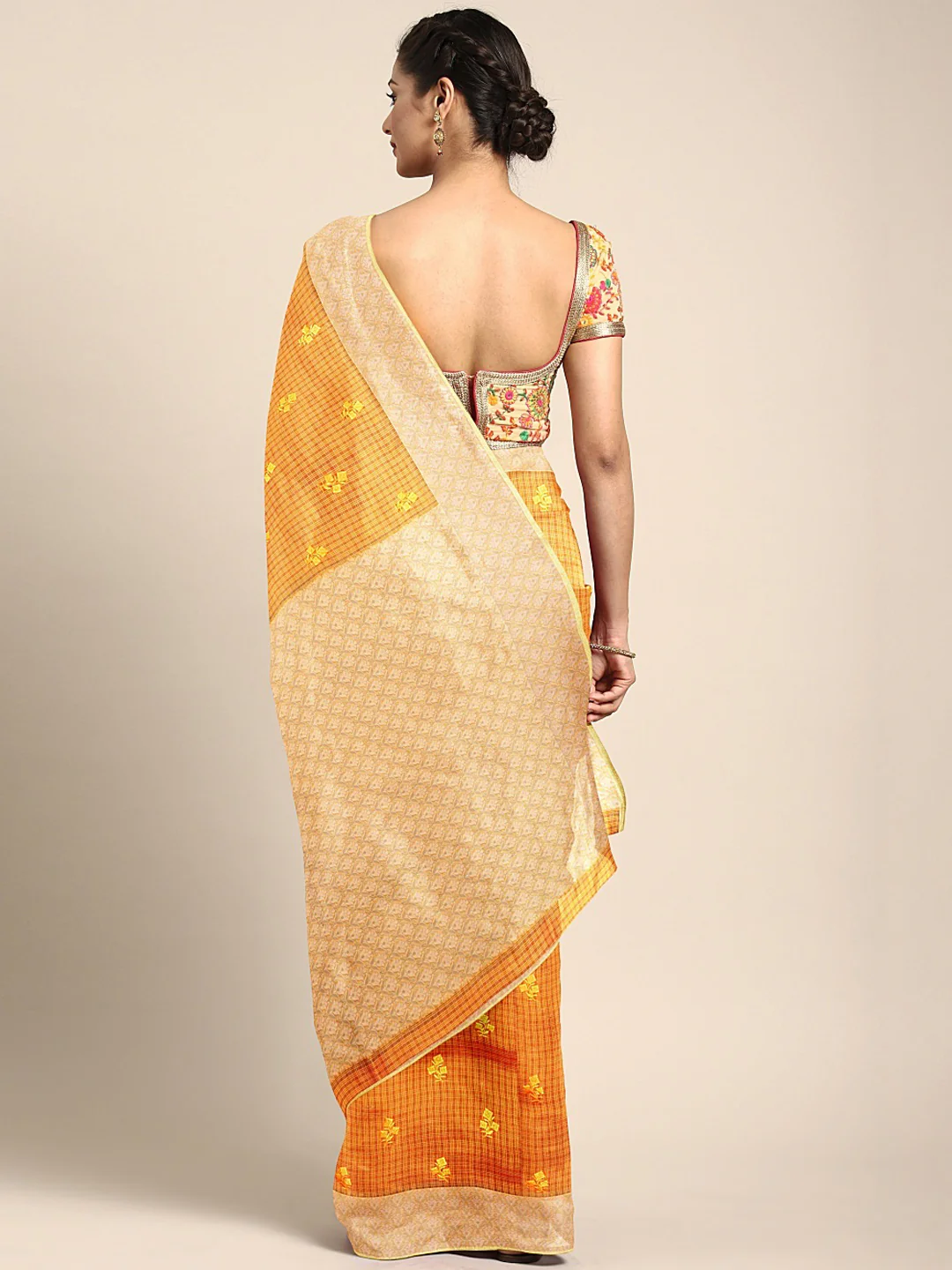Neerus Amber Embroidered Saree With Blouse - Image 2