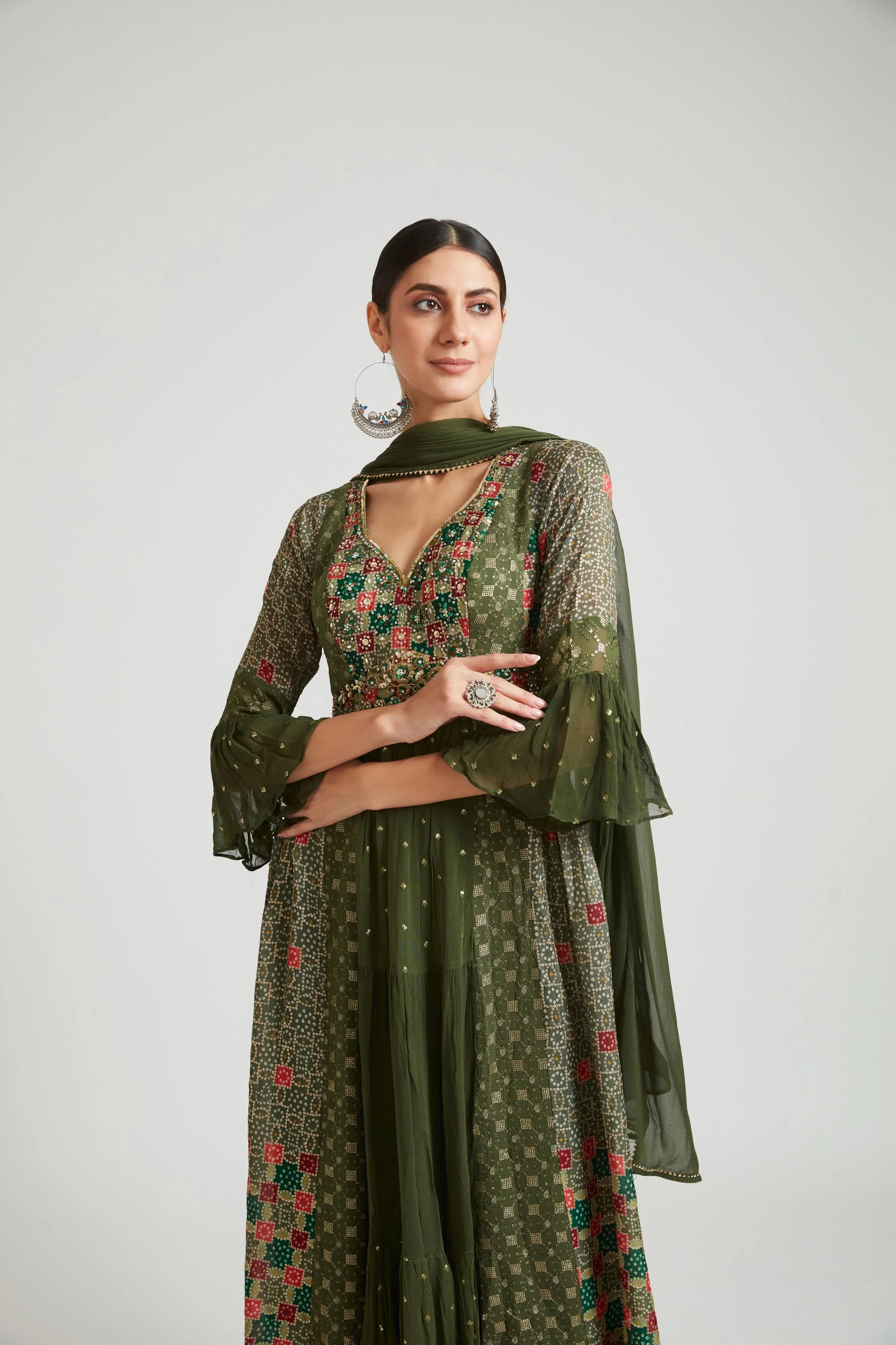 Neerus B Green Color Georgette Fabric Salwar Kameez - Image 2