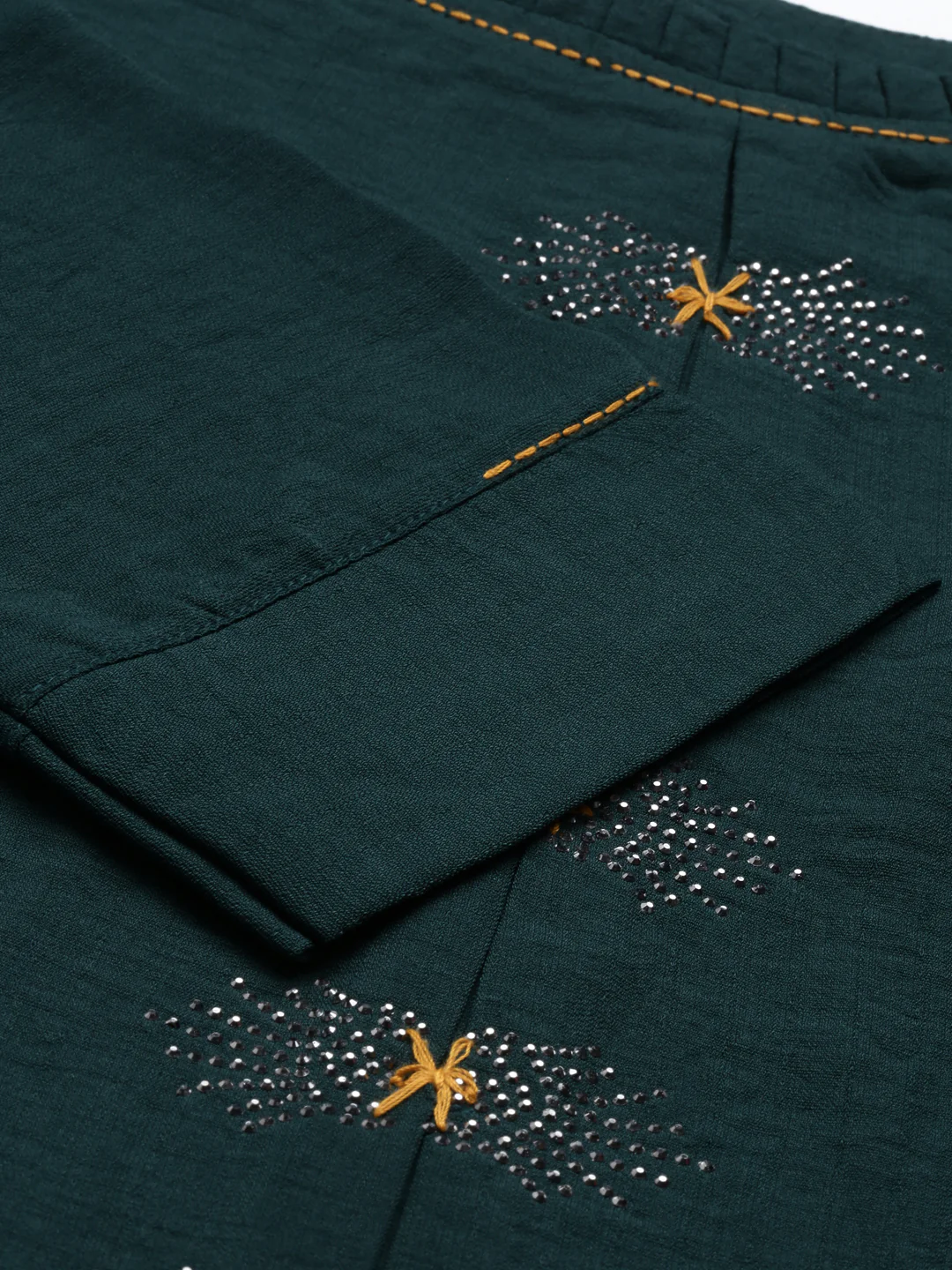 Neerus B Green Color Mouse Crepe Fabric Kurta - Image 7