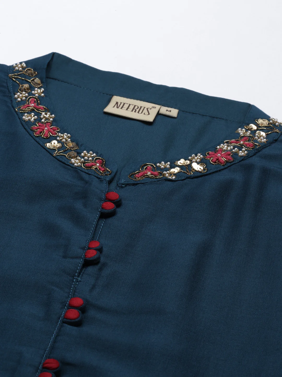 Neerus B Green Color Silk Fabric Kurta - Image 2