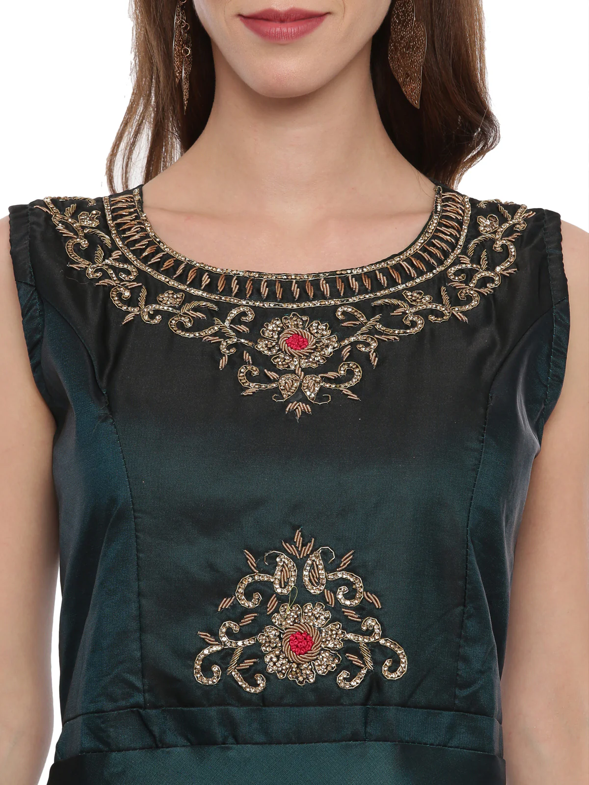Neerus B Green Color Silk Fabric Suit-Anarkali - Image 2