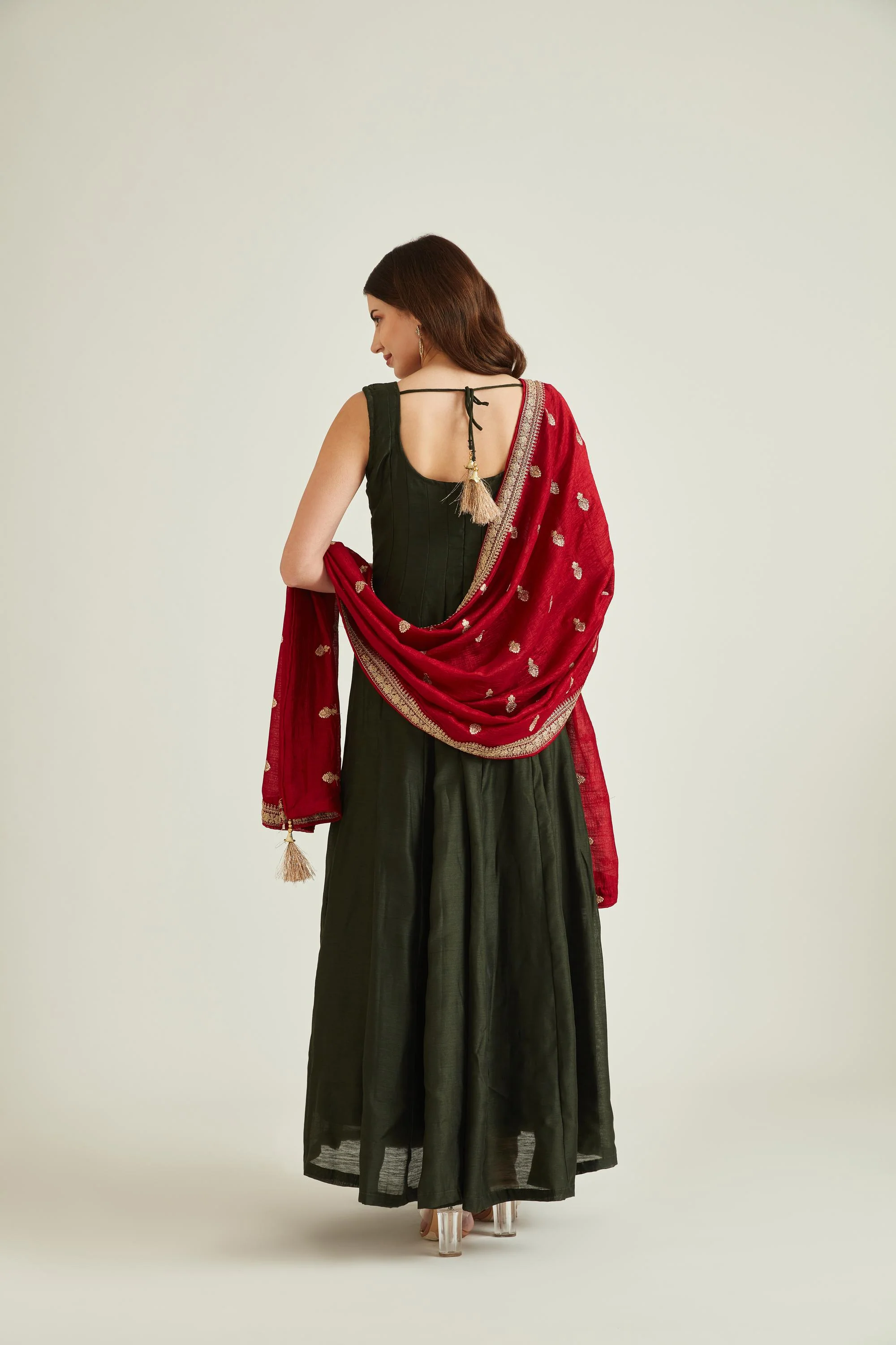 Neerus B Green Colour Silk Fabric Suit - Image 2