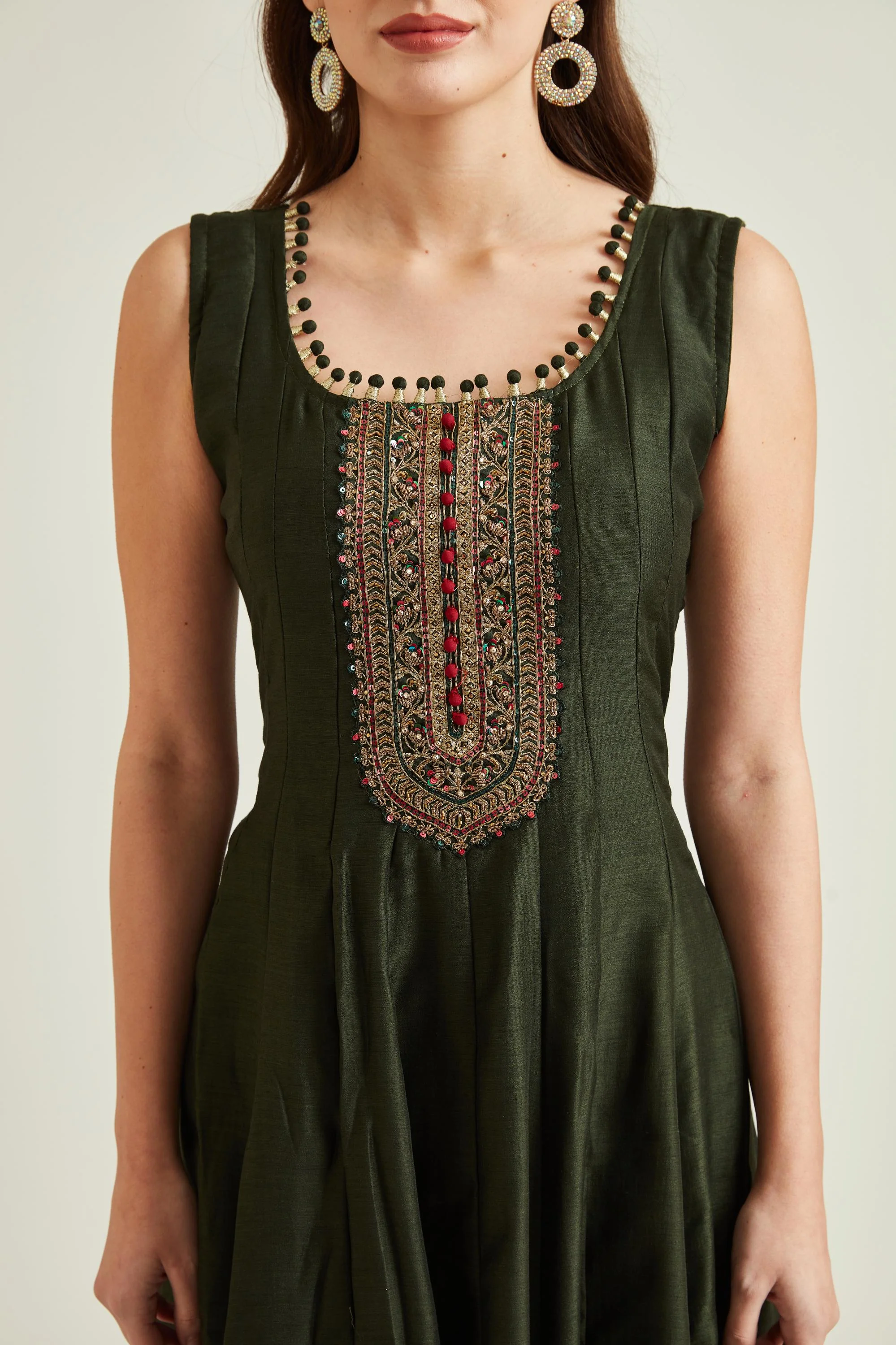 Neerus B Green Colour Silk Fabric Suit - Image 3