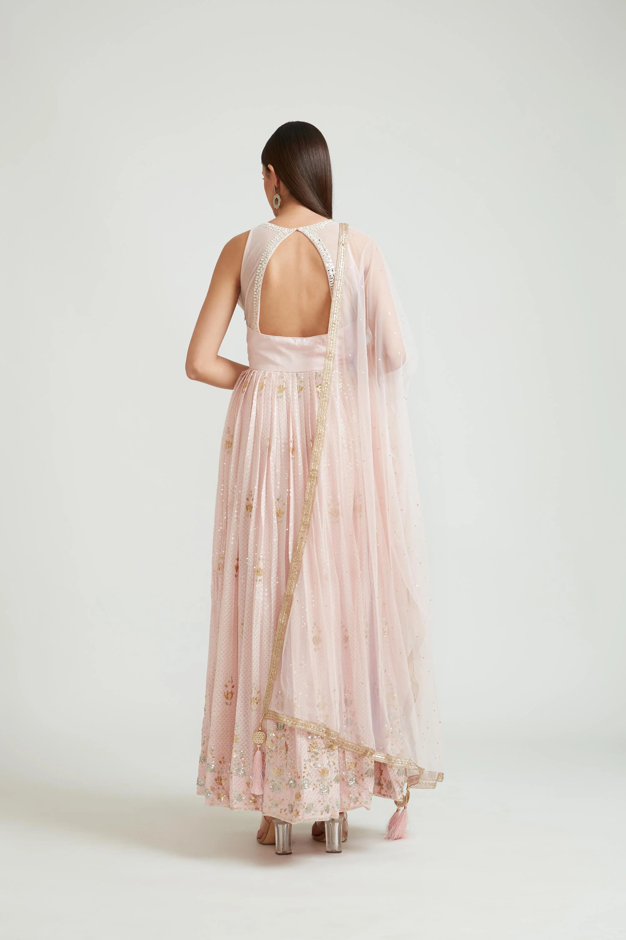 Neerus Baby Pink Color Georgette Fabric Anarkali Suit Set - Image 2